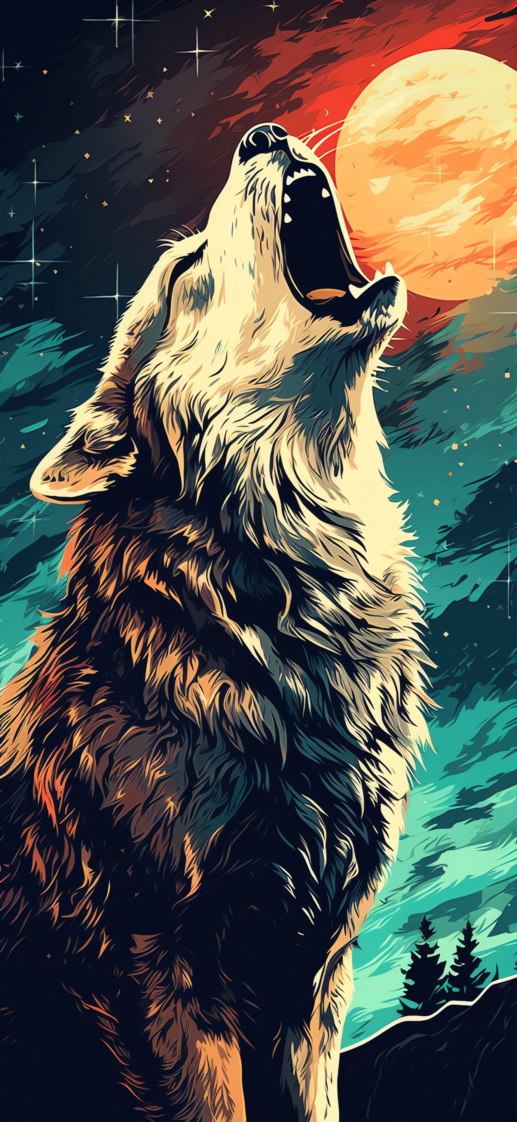 Howling Wolf - free phone wallpaper