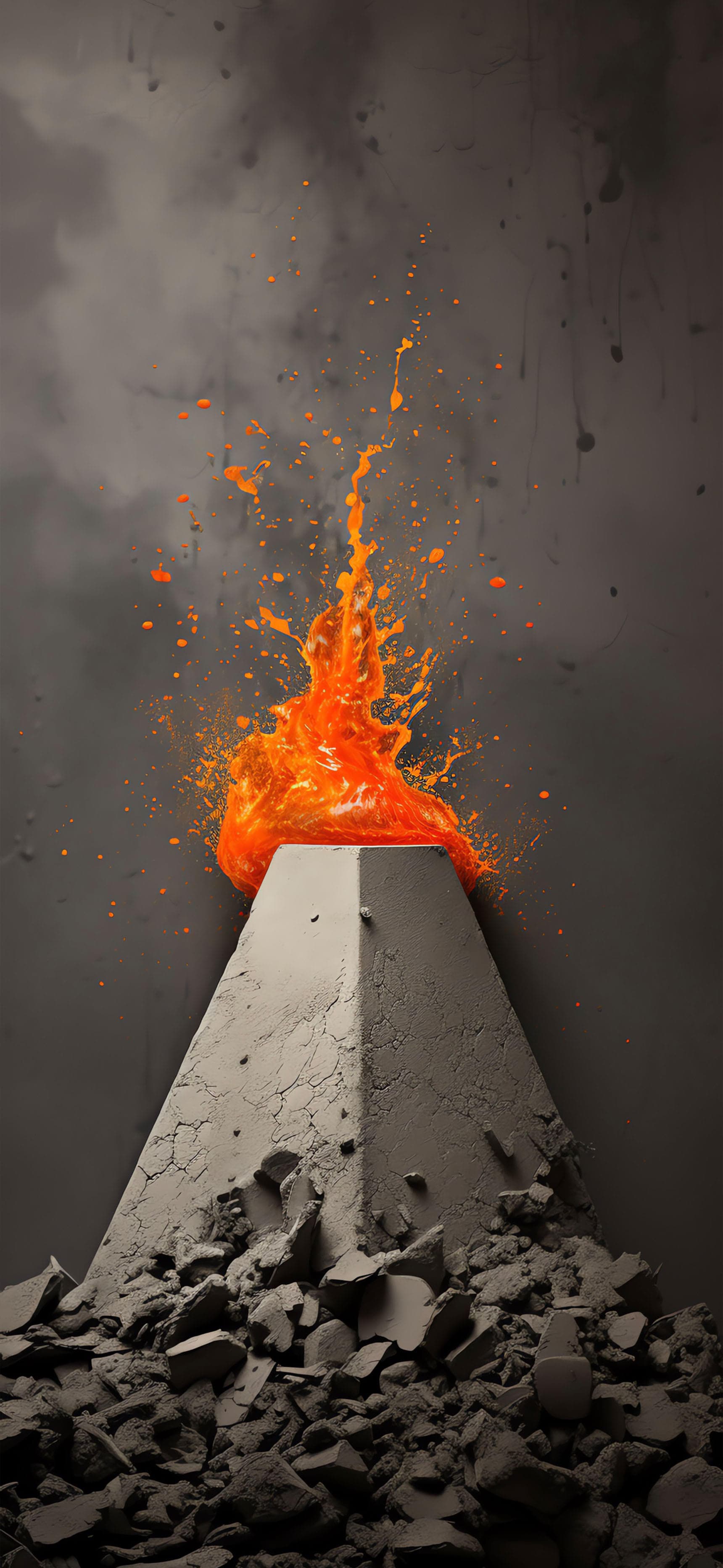 Volcanic Eruption Art - free phone wallpaper