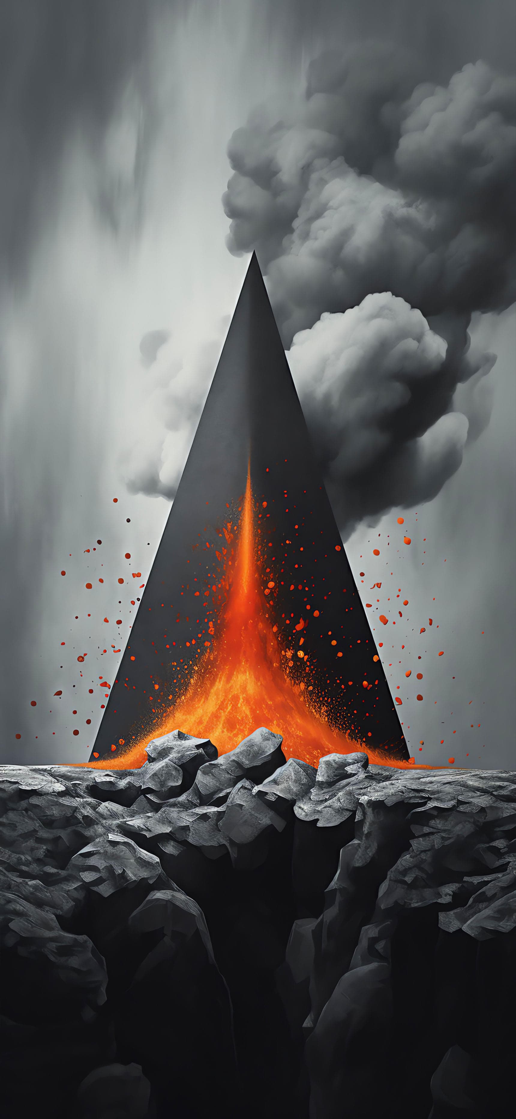 Volcanic Pyramid Eruption - free phone wallpaper