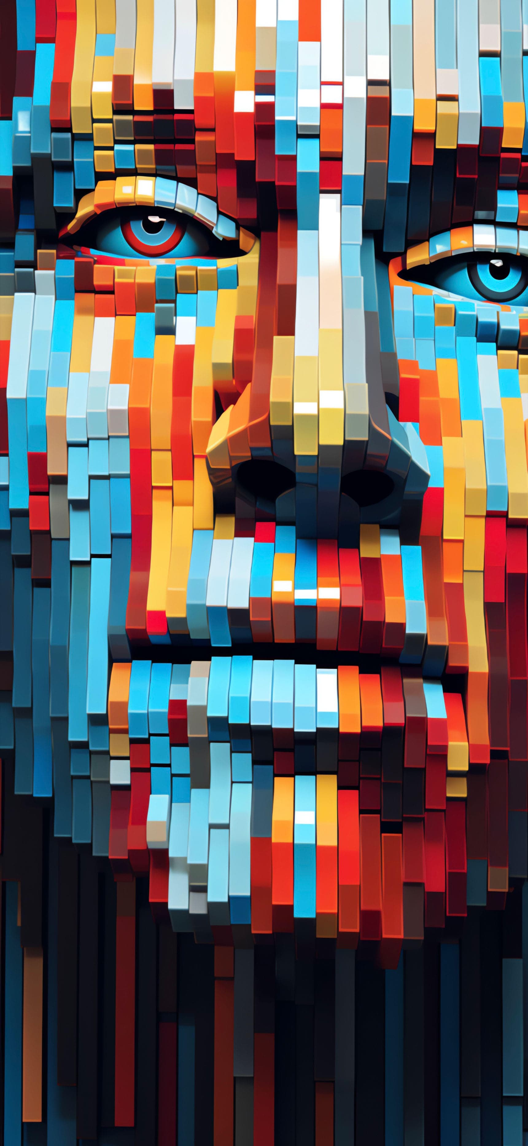 Abstract Face Blocks - free phone wallpaper