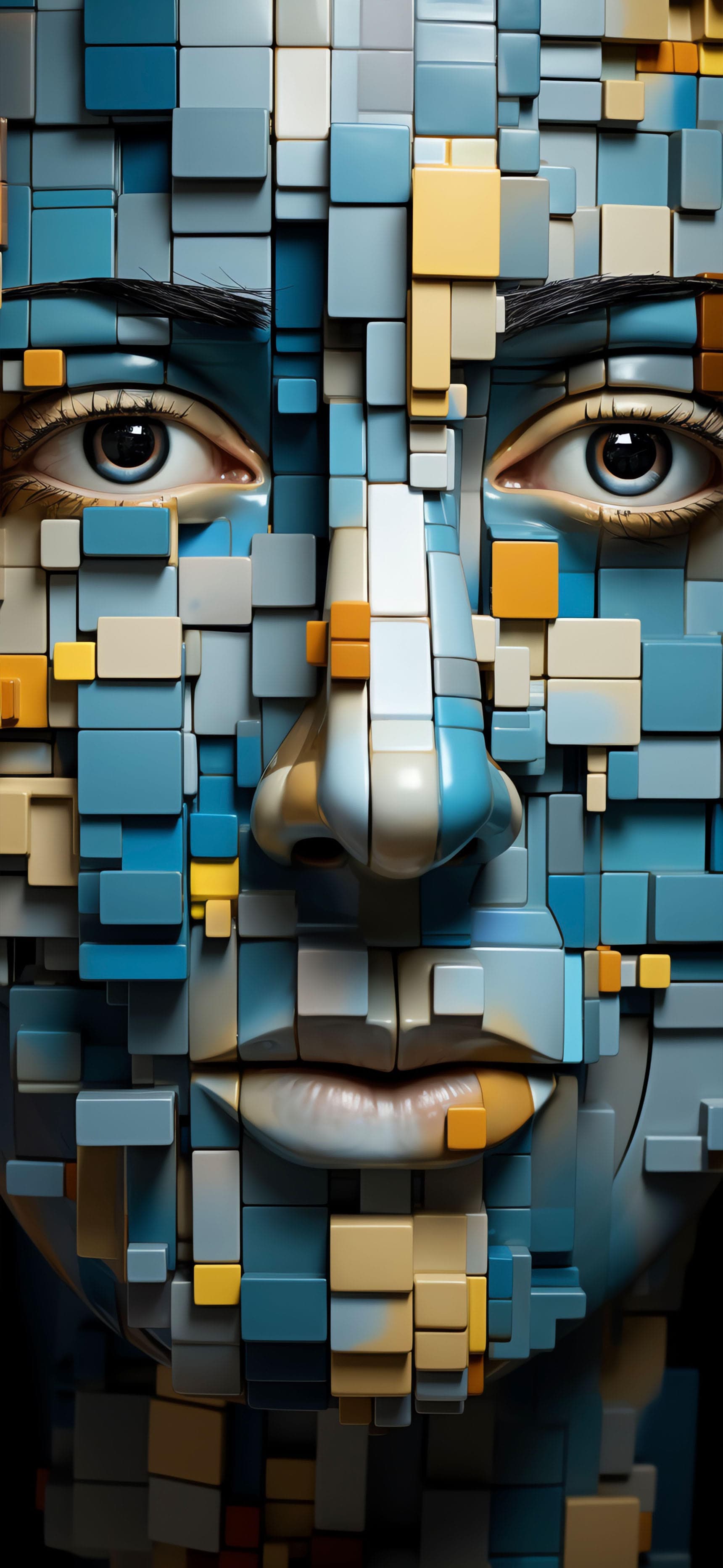 Pixelated Face Art - free phone wallpaper