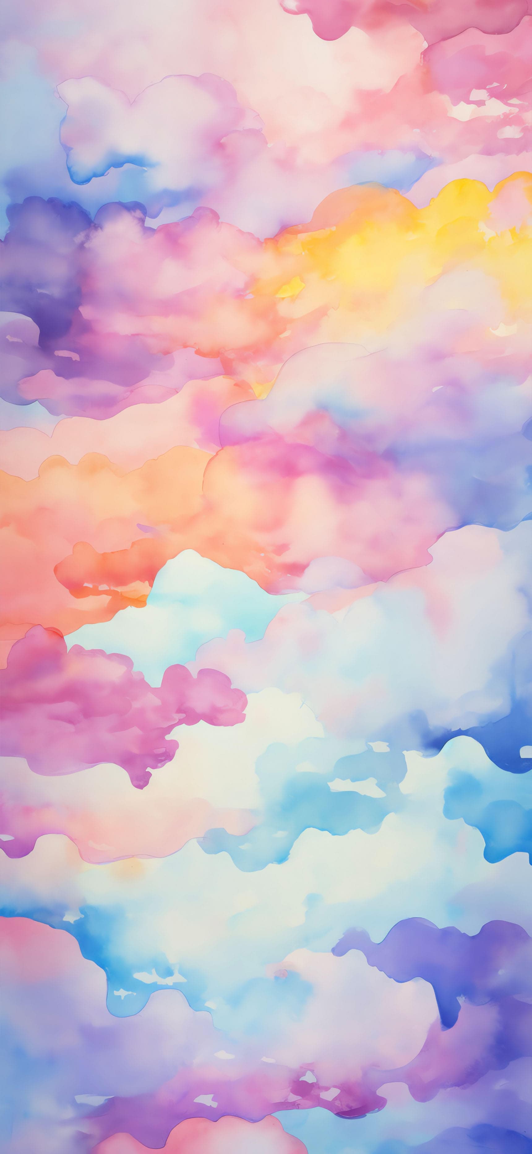 Watercolor Cloudscape Dream - free phone wallpaper