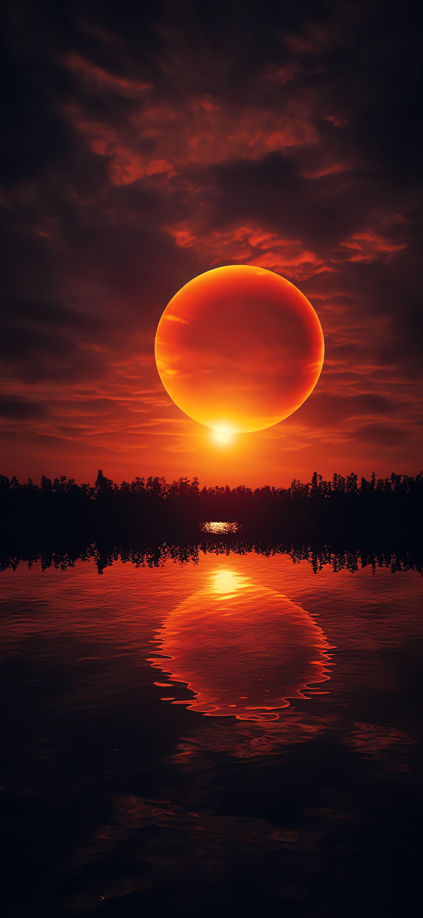 Red Solar Reflection - free phone wallpaper