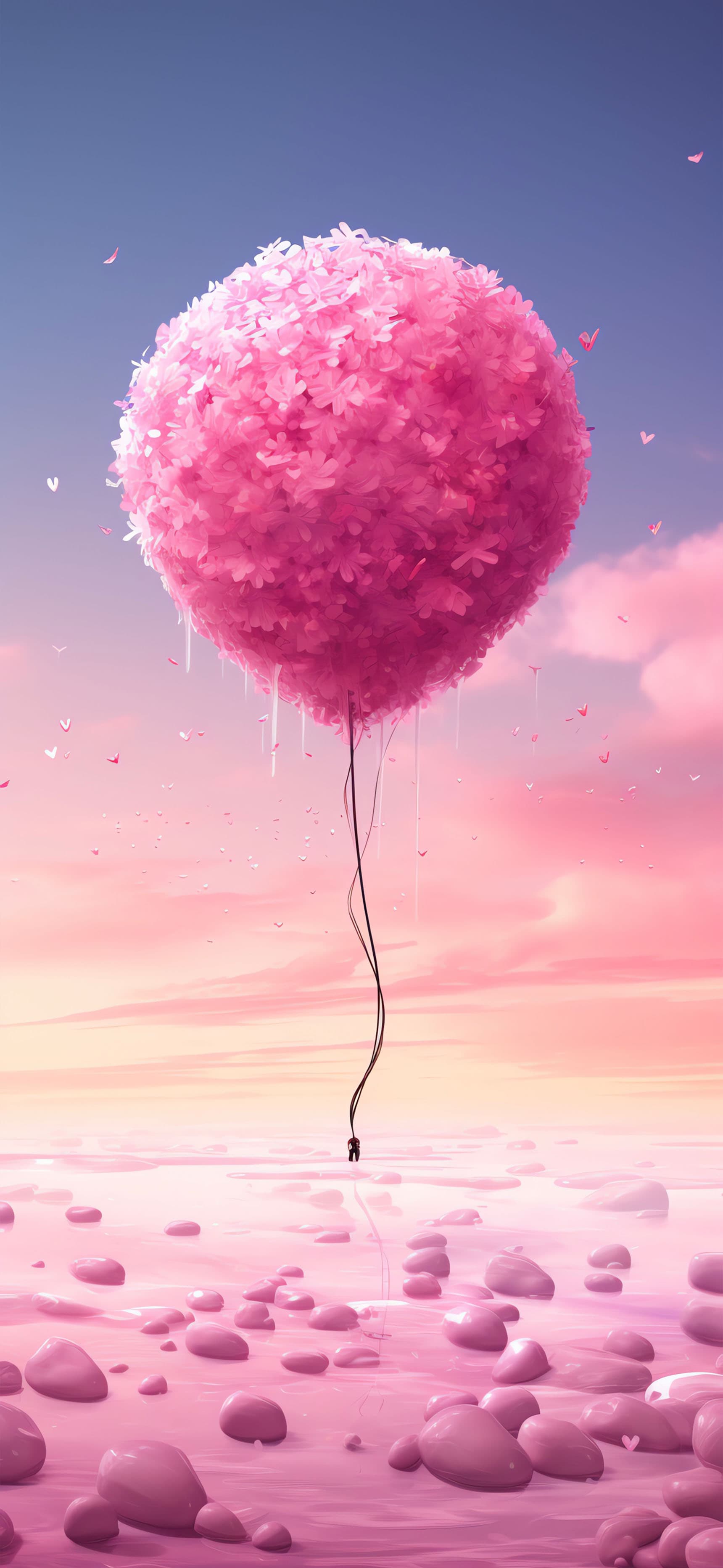 Pink Blossom Balloon - free phone wallpaper
