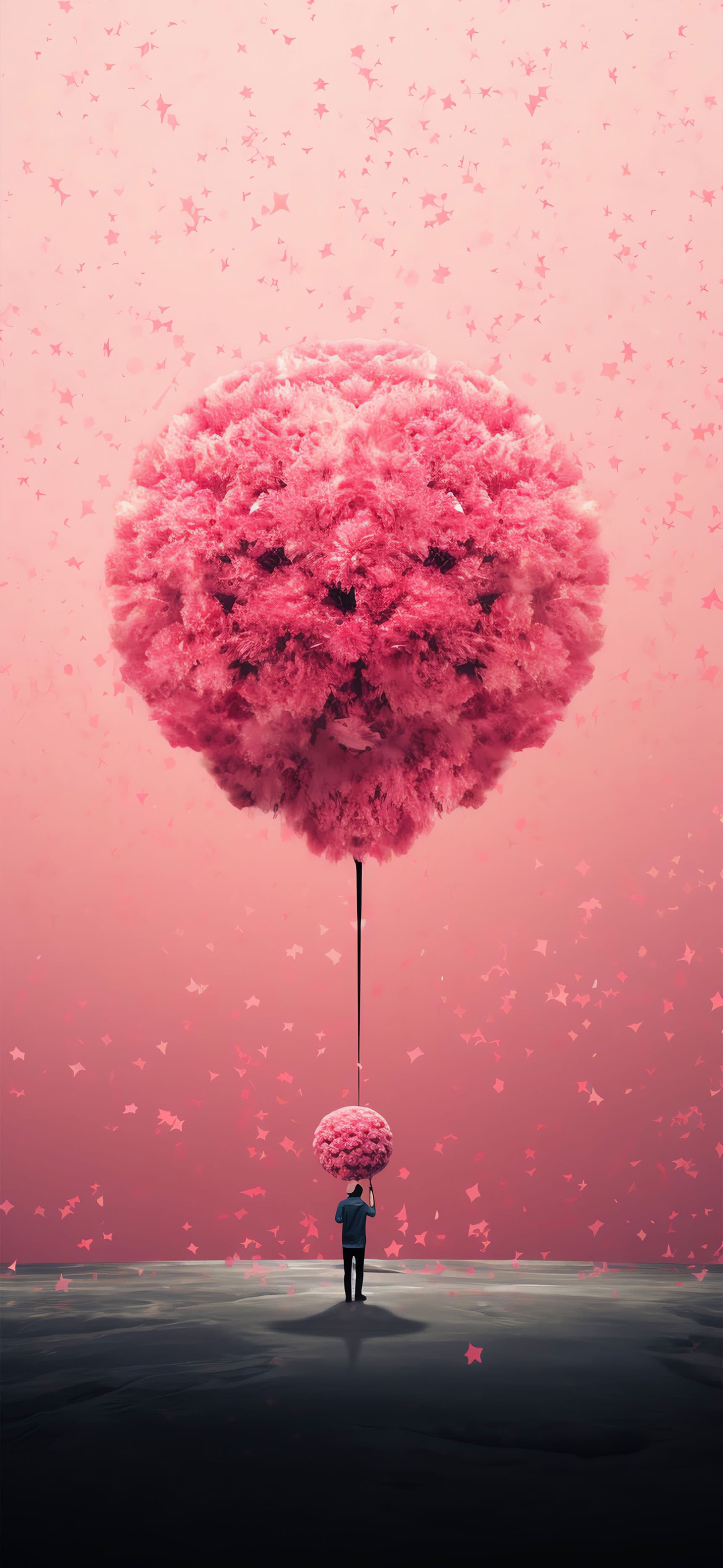 Pink Flower Balloon - free phone wallpaper