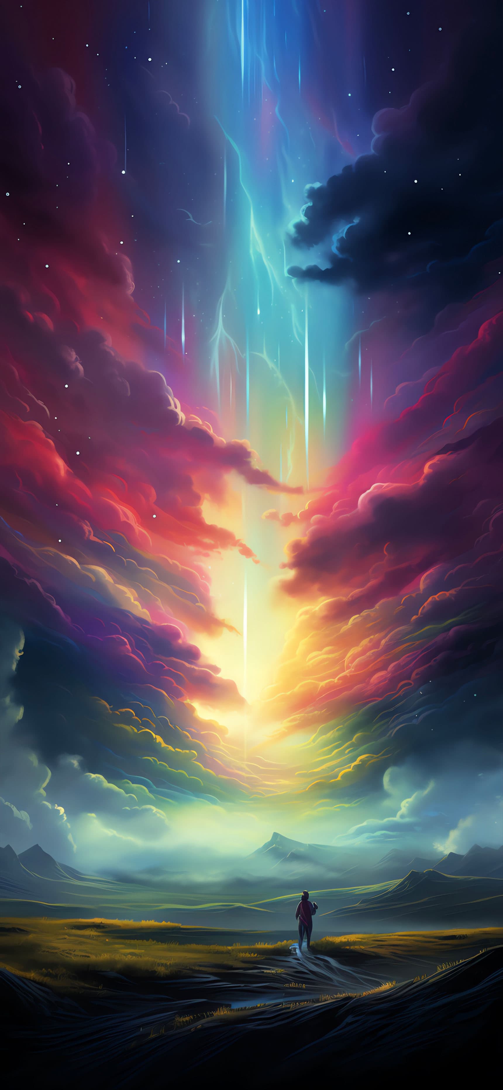 Celestial Sky Beam - free phone wallpaper