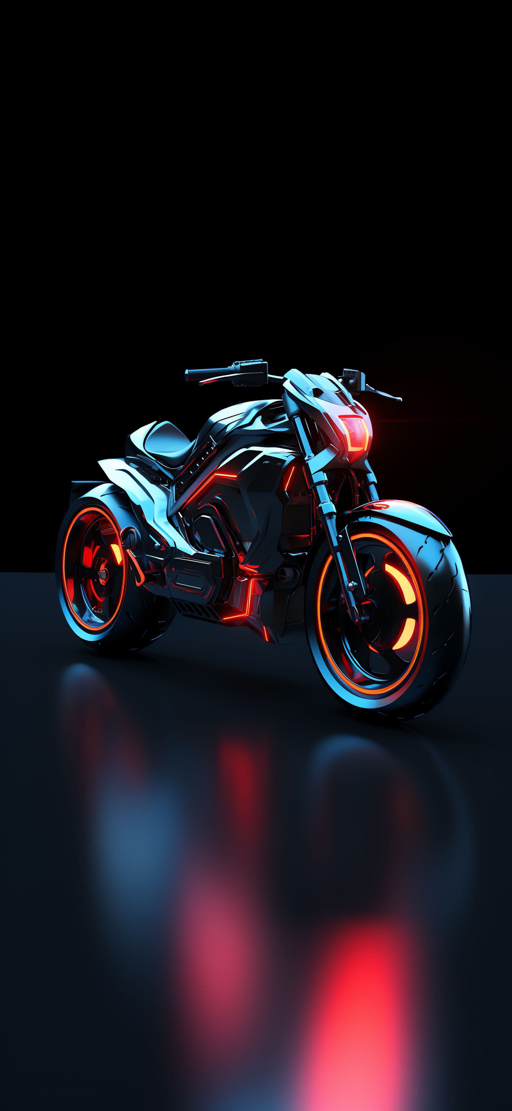 Red Neon Bike - free phone wallpaper