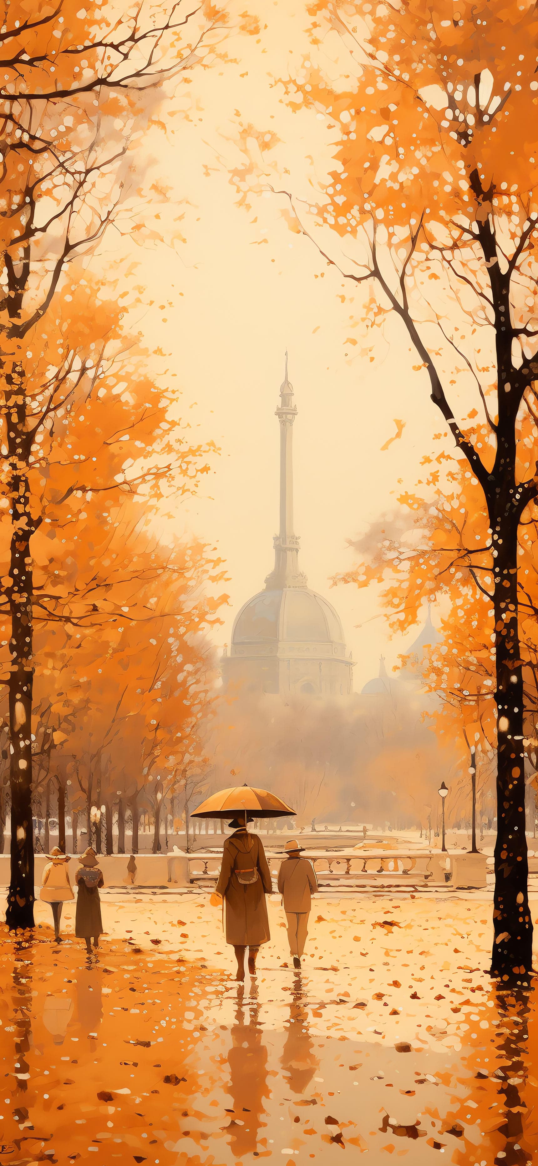 Autumnal Park Stroll - free phone wallpaper