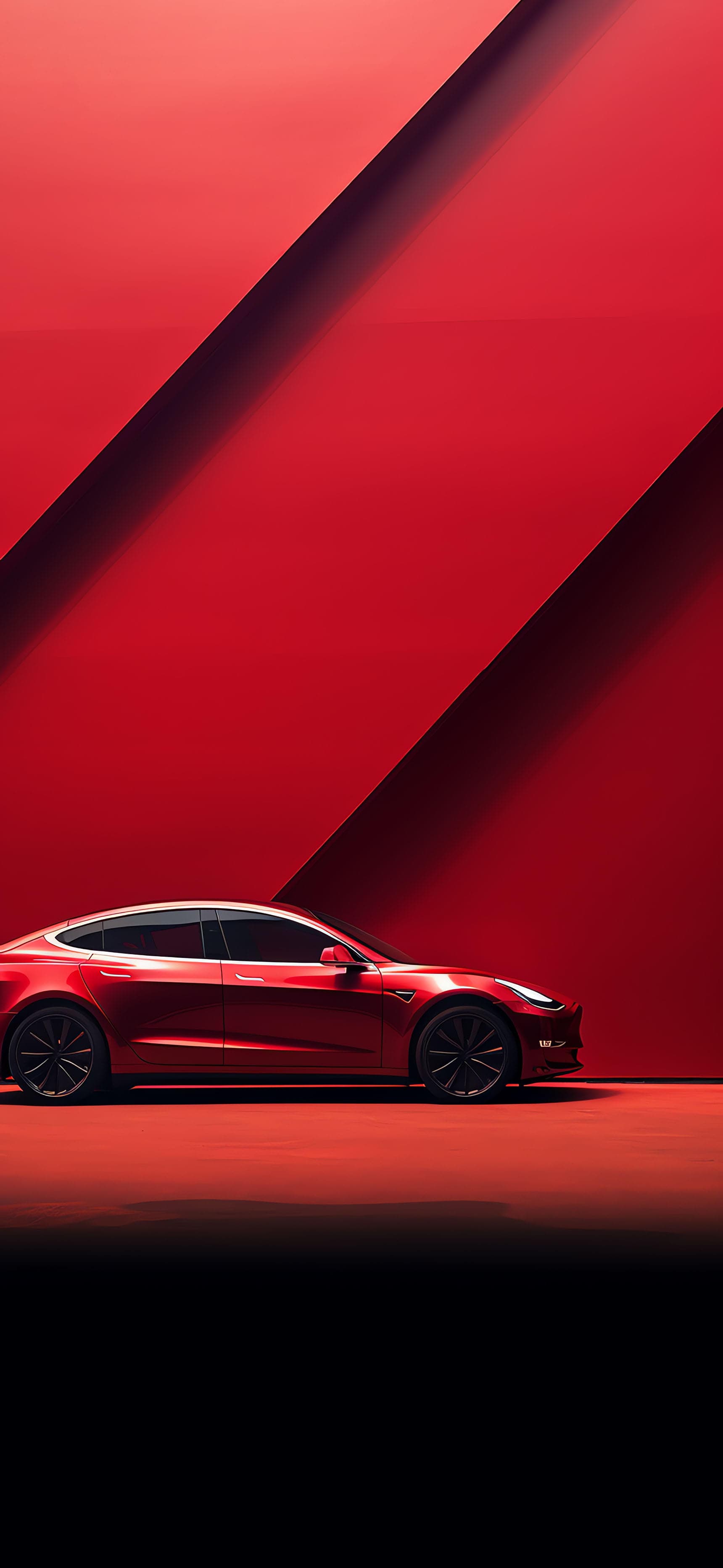 Crimson Tesla - free phone wallpaper