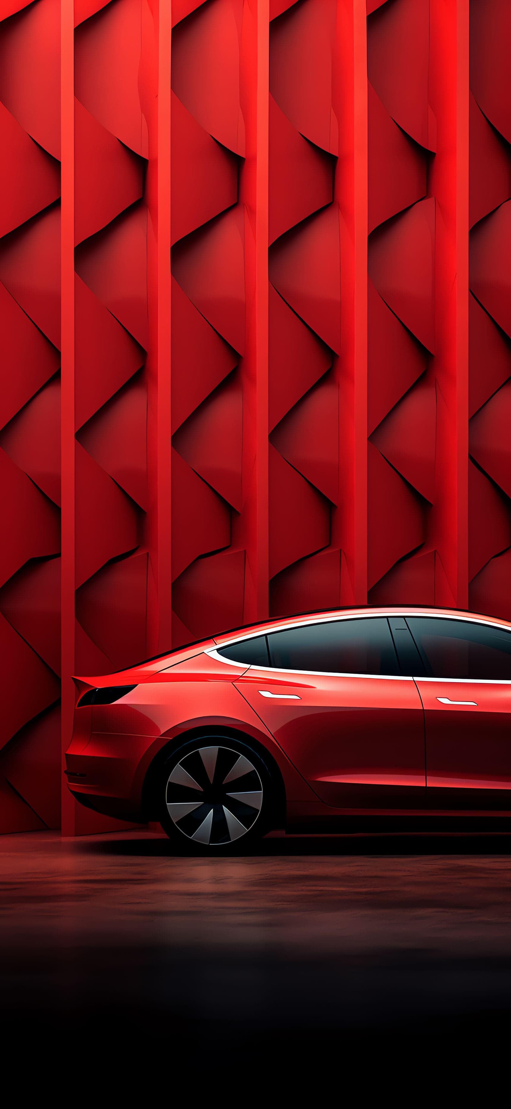 Red Tesla - free phone wallpaper