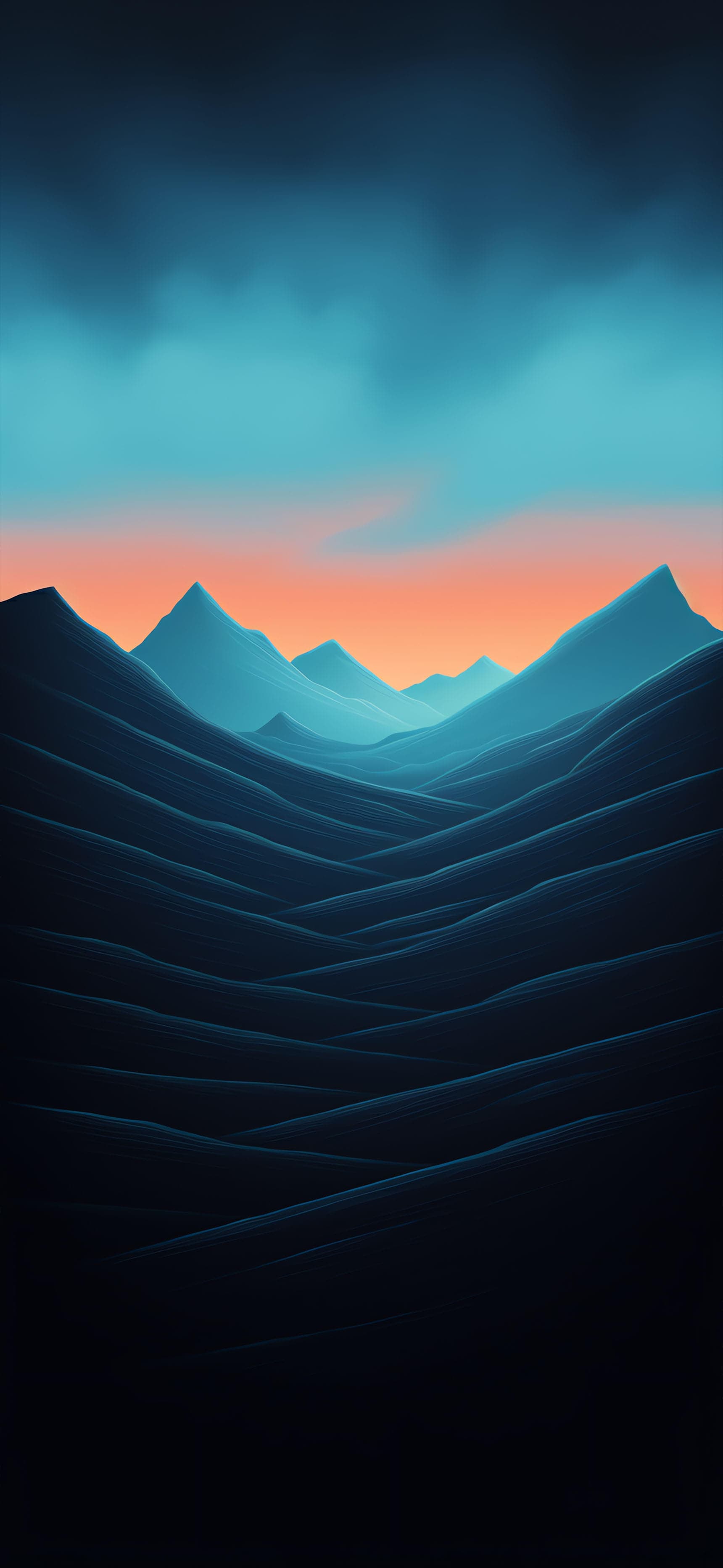 Mountain Sunset Valley - free phone wallpaper