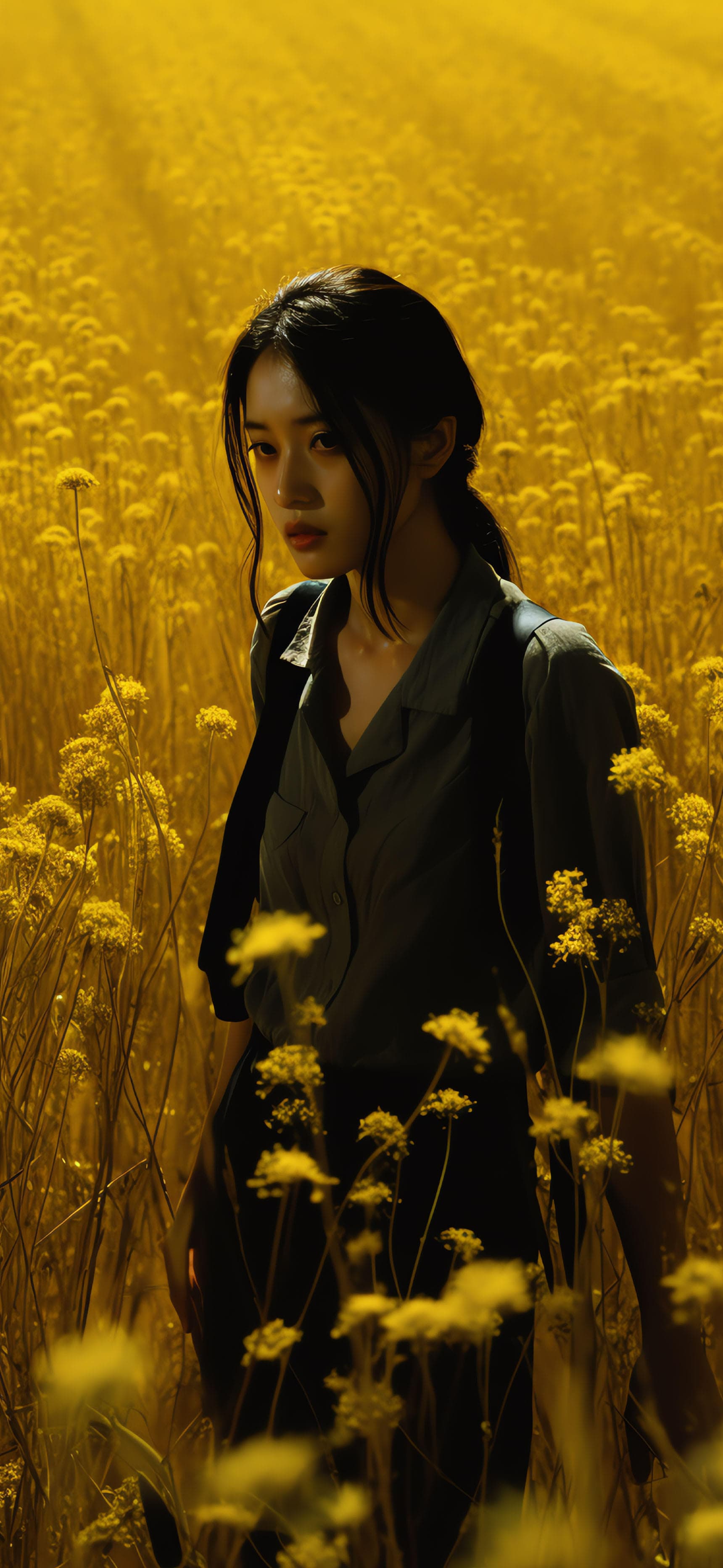 Yellow Flower Field - free phone wallpaper