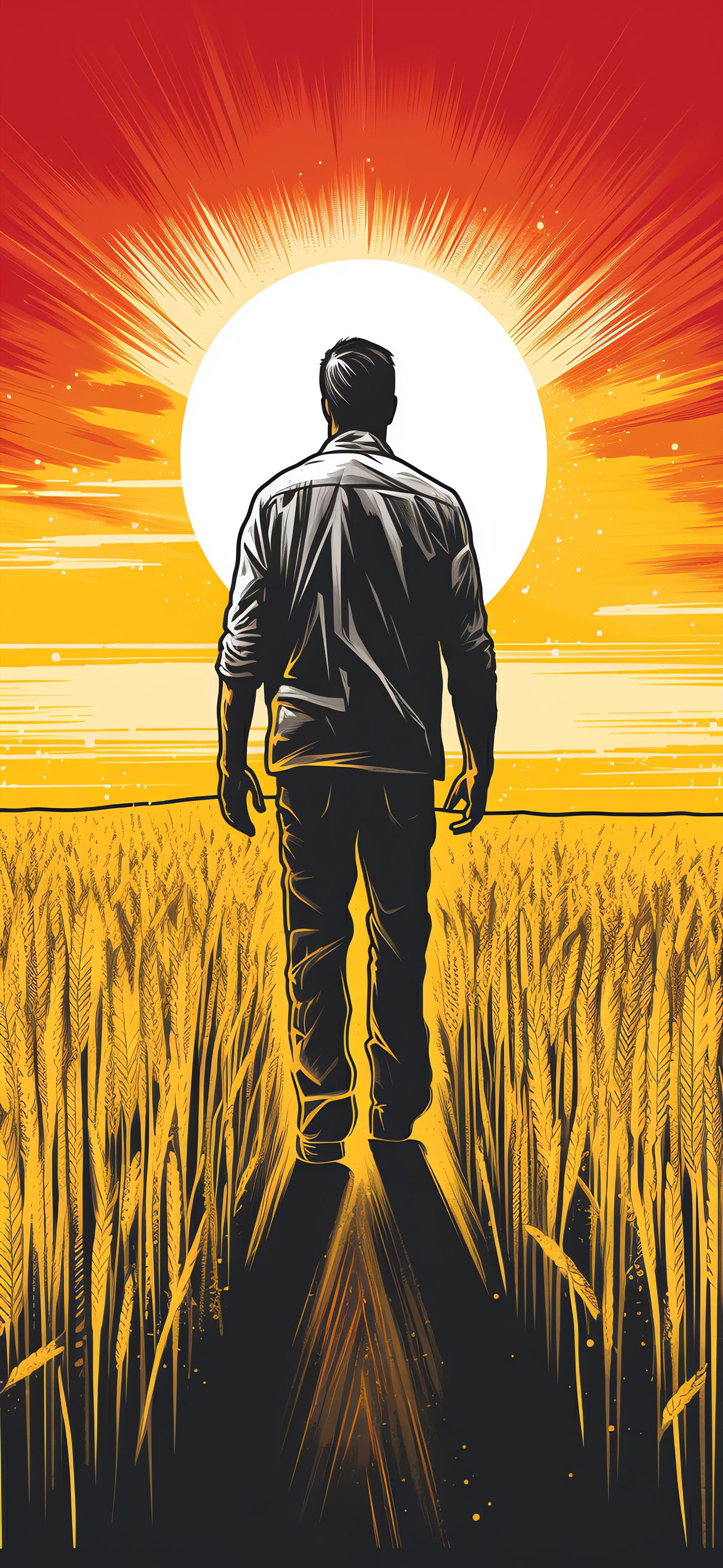 Golden Wheat Journey - free phone wallpaper