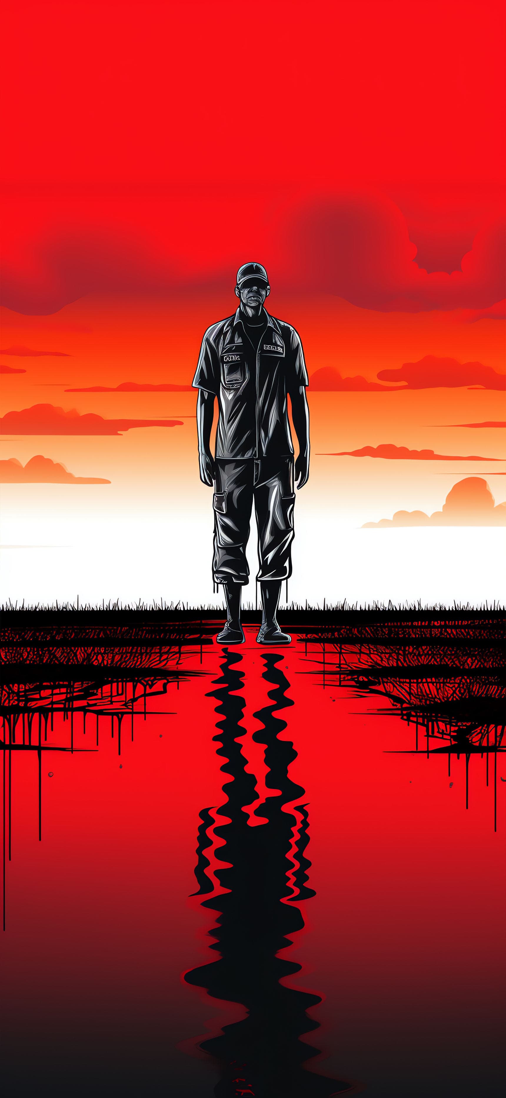 Solemn Red Reflection - free phone wallpaper