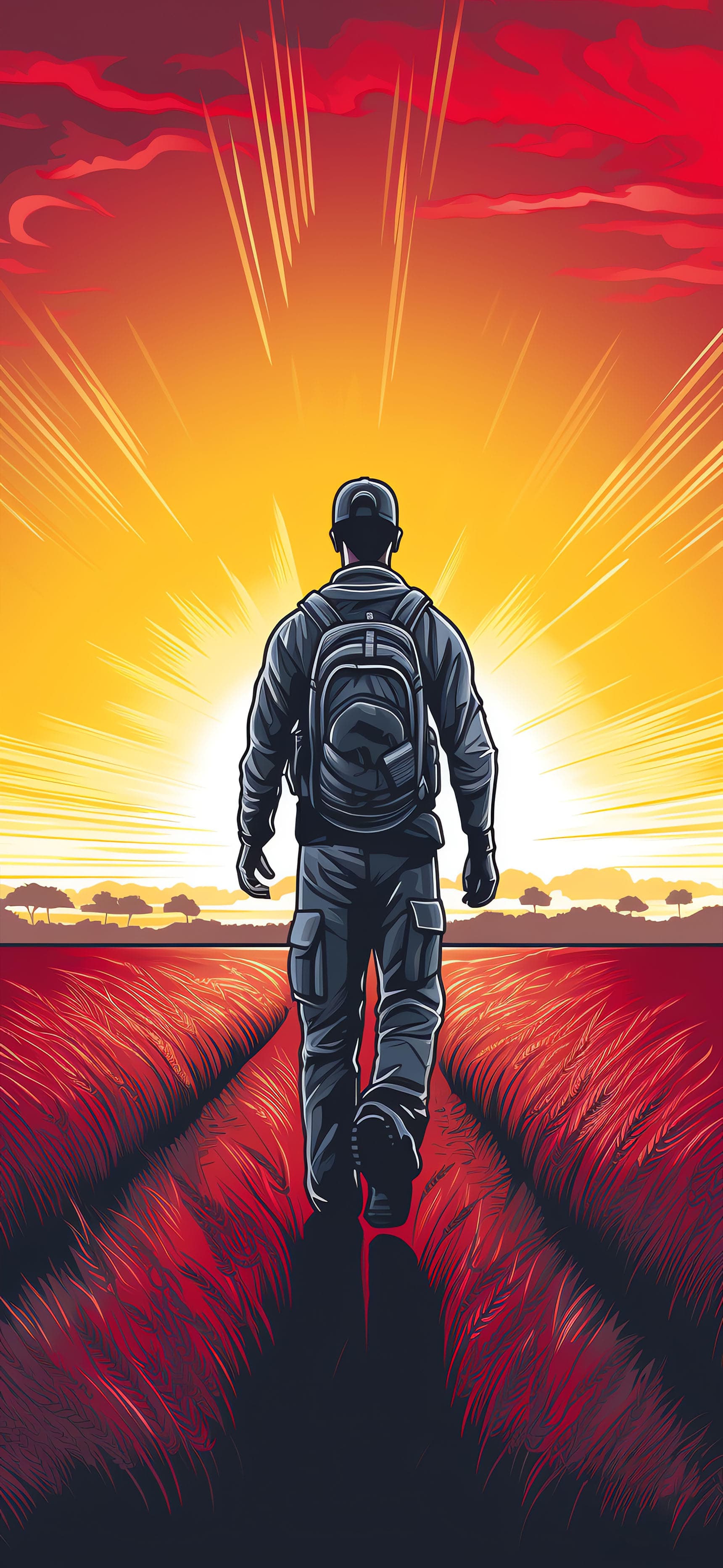 Fiery Path Ahead - free phone wallpaper