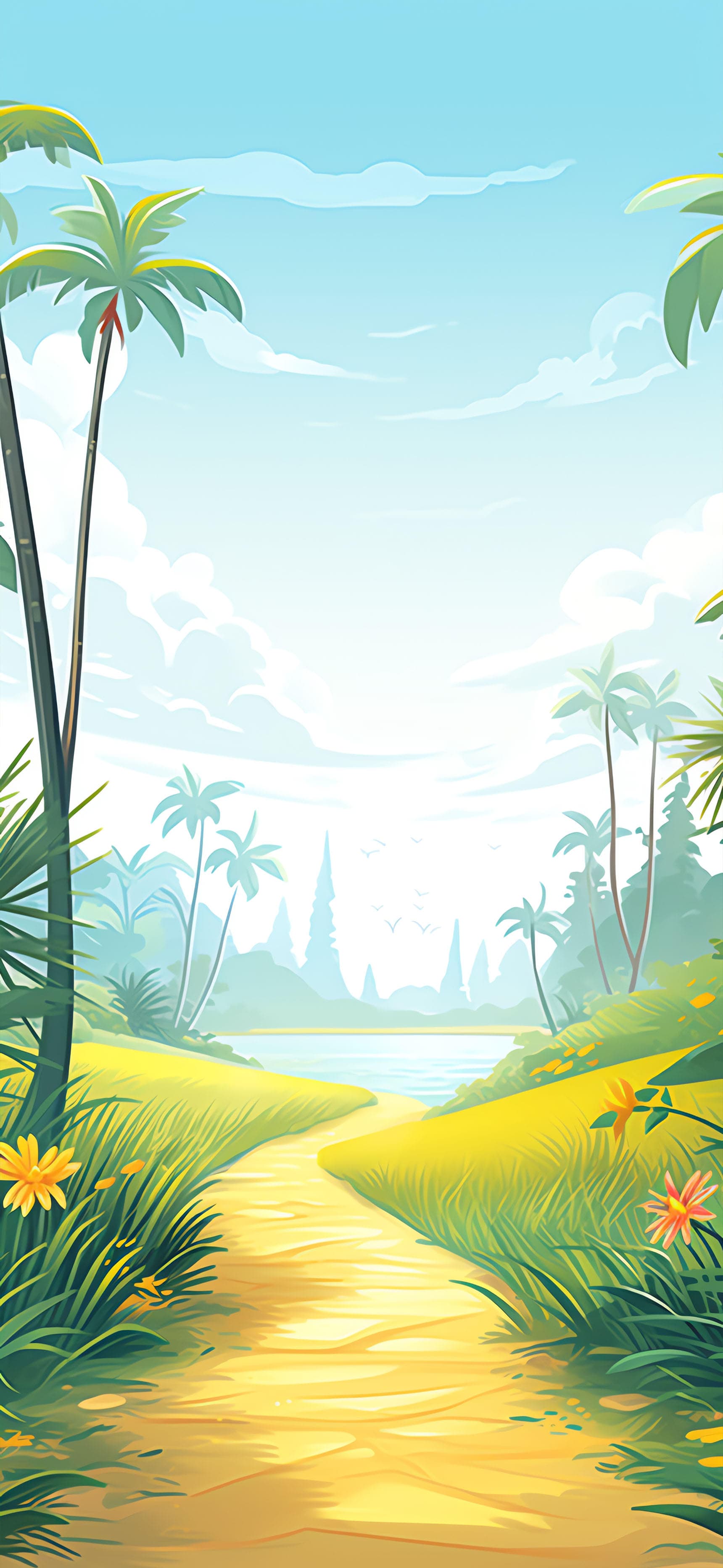 Tropical Paradise Path - free phone wallpaper