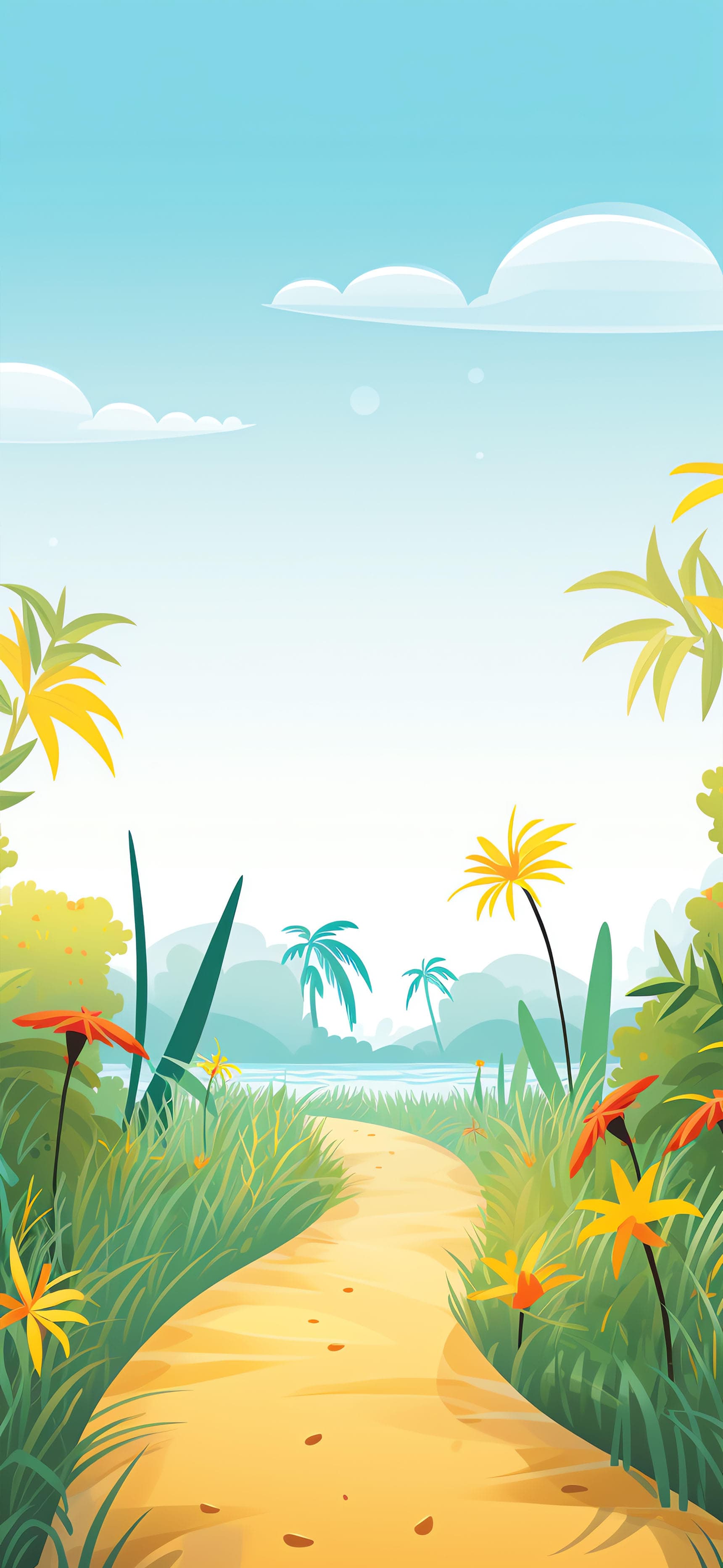 Tropical Path Paradise - free phone wallpaper