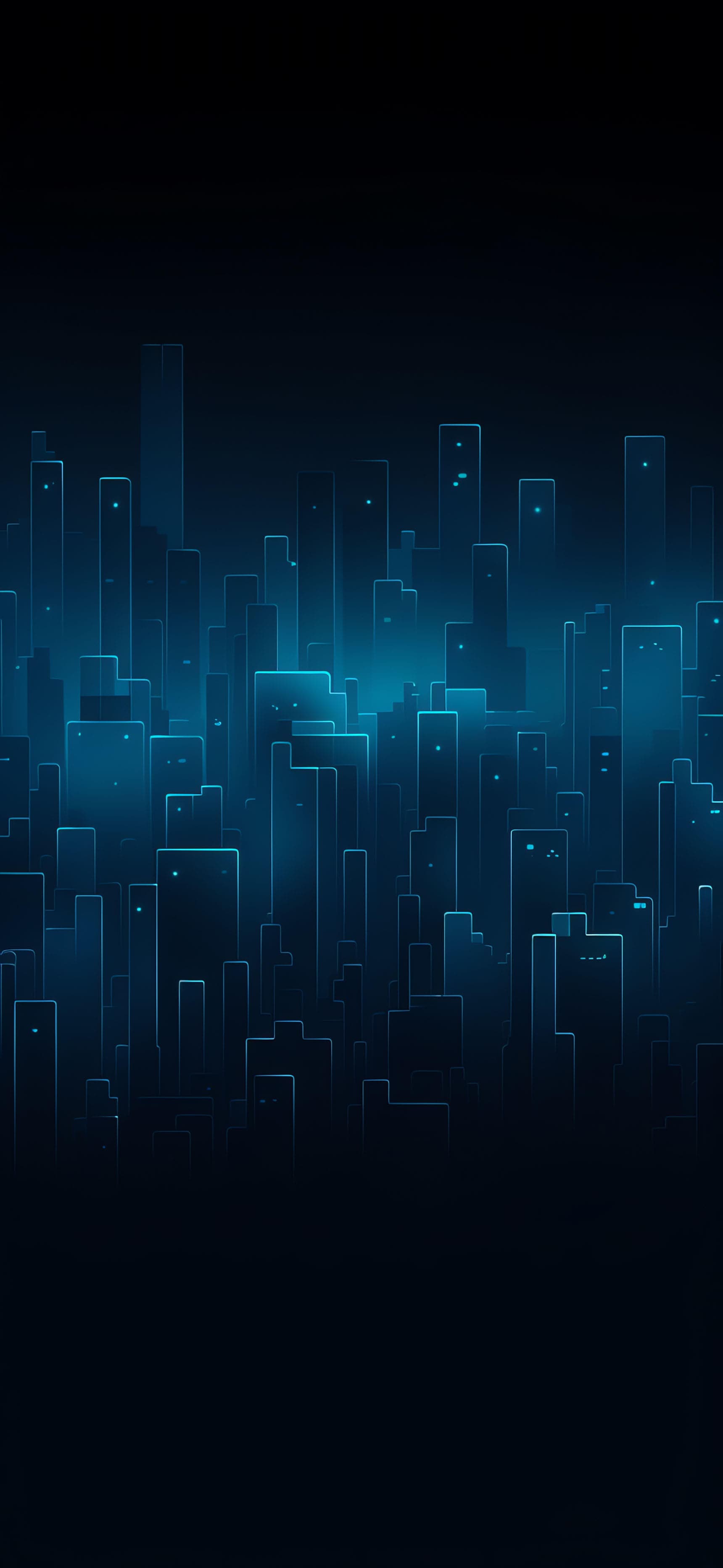 Blue Cityscape Pillars - free phone wallpaper