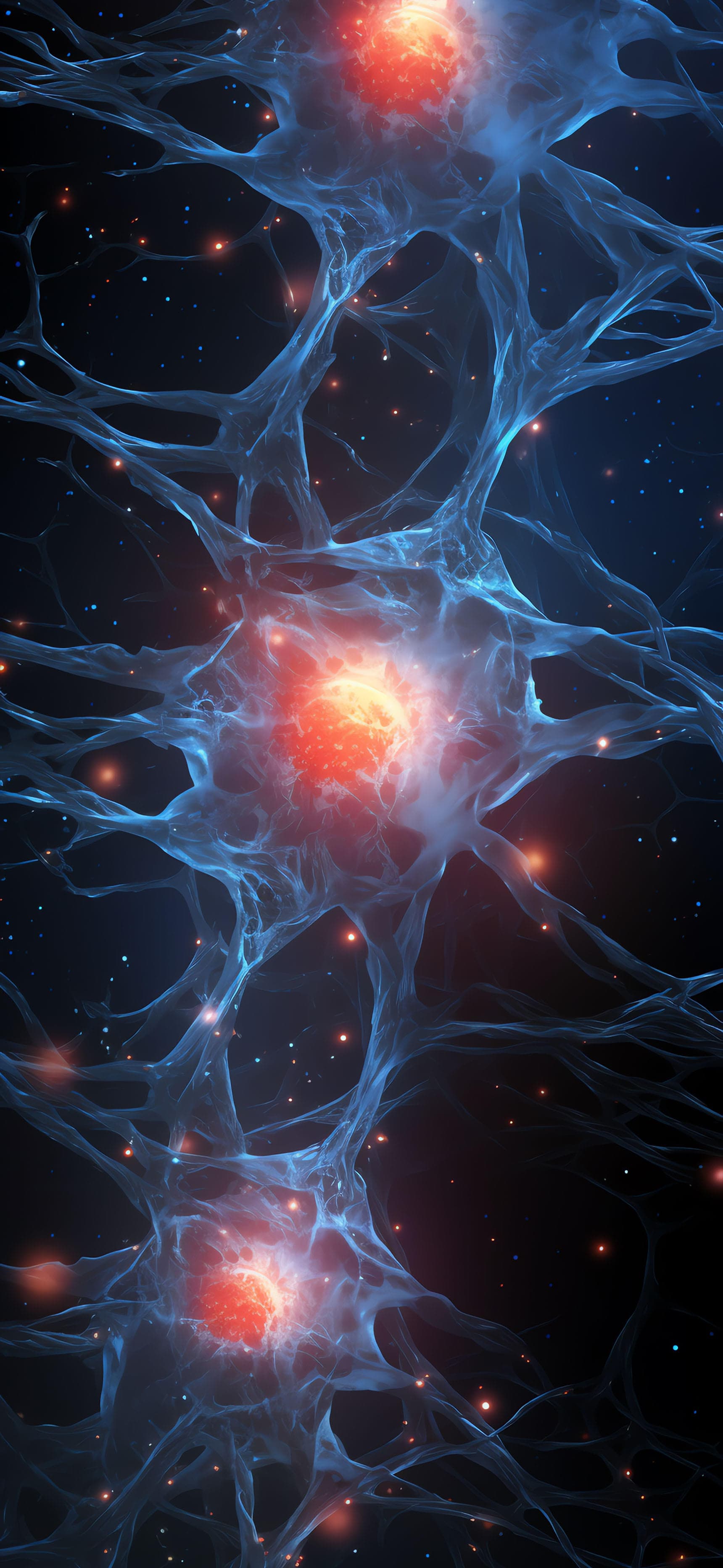 Glowing Neural Network - free phone wallpaper