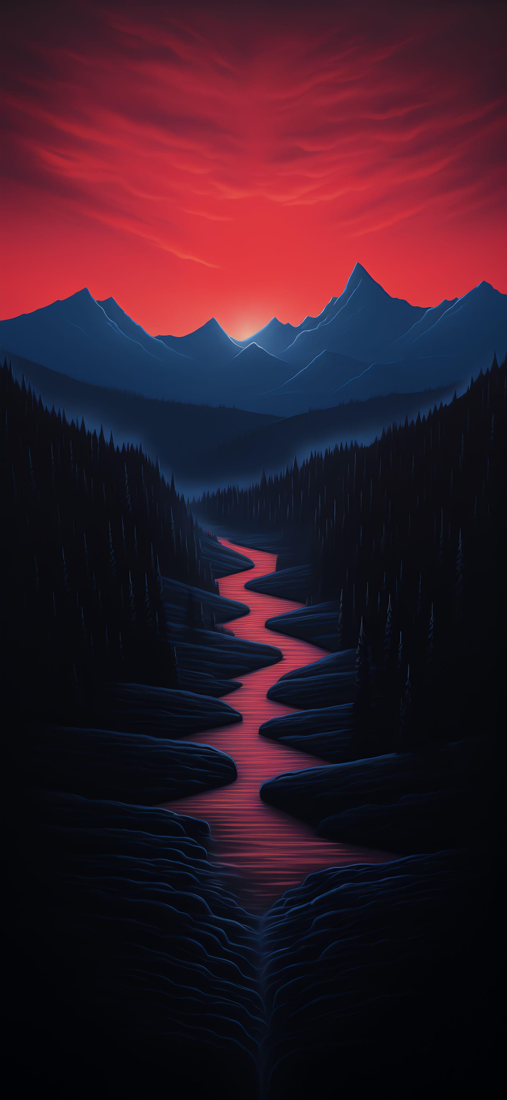 Valley Sunset - free phone wallpaper