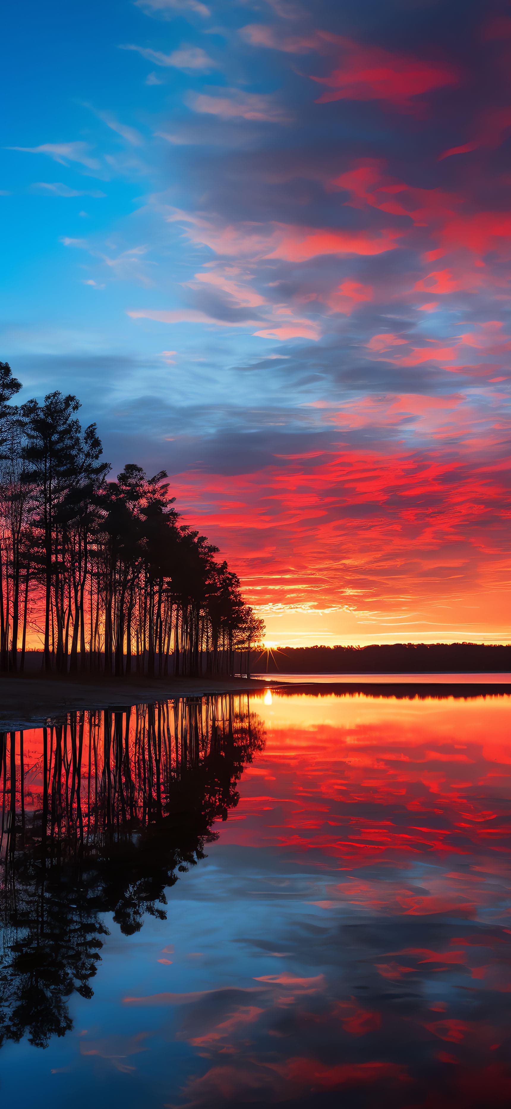Lake Sunset - free phone wallpaper