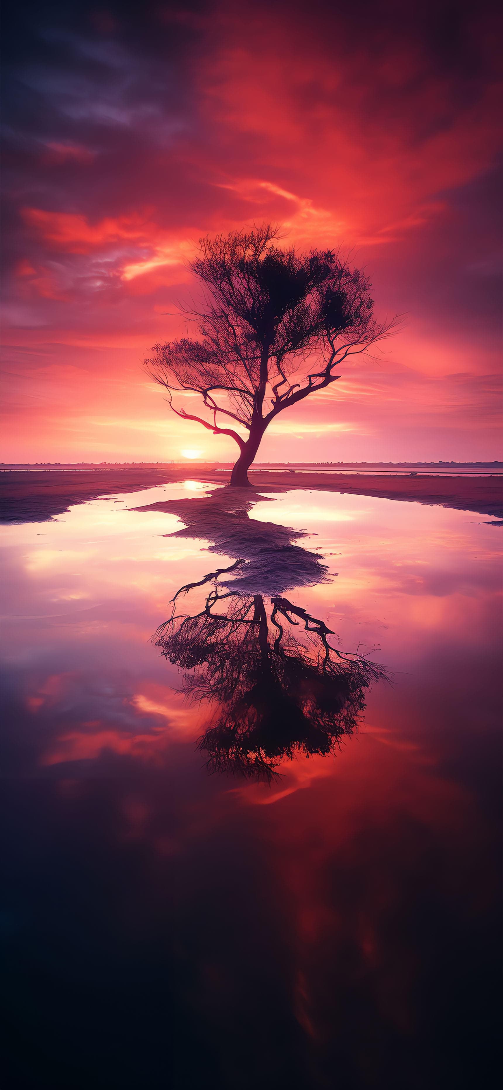 Sunset Reflection - free phone wallpaper