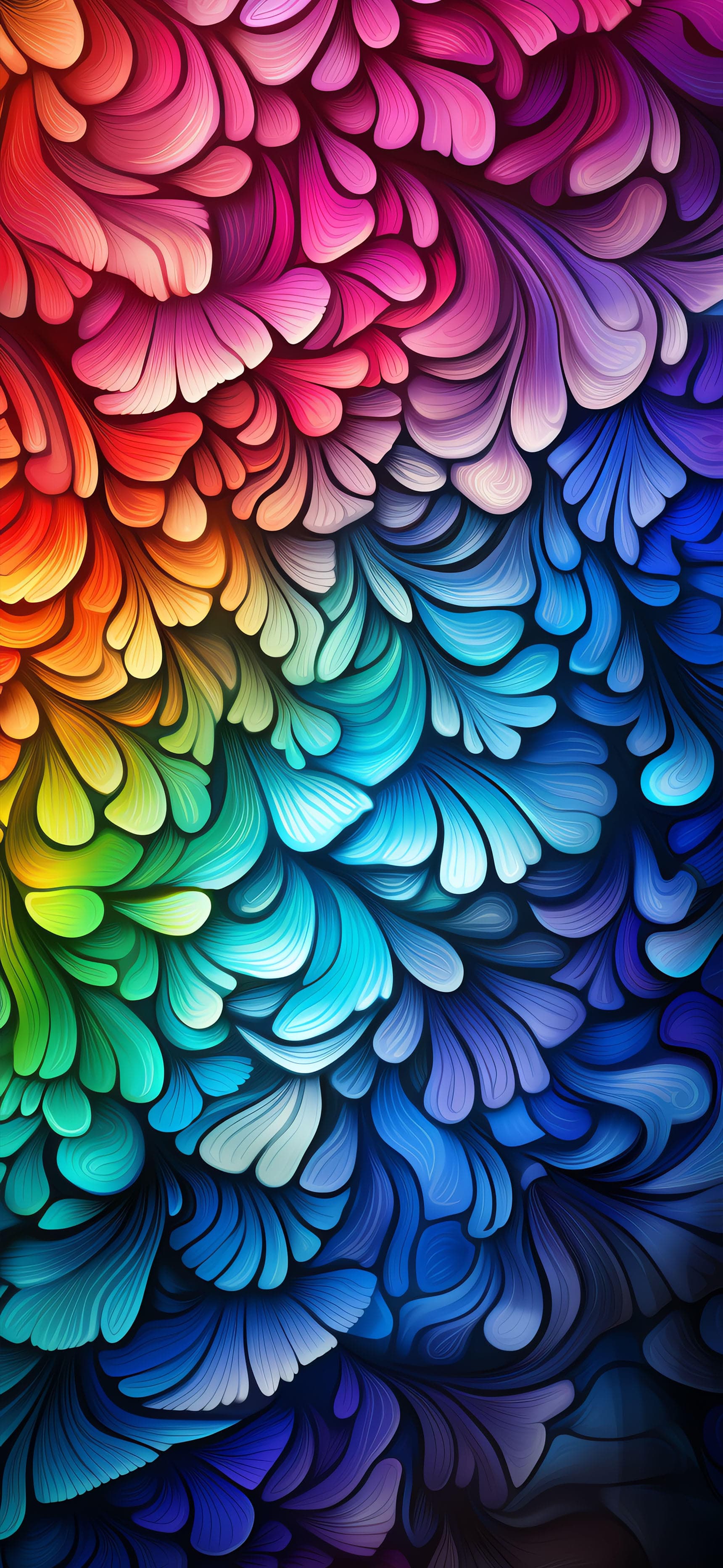 Chromatic Feathers - free phone wallpaper
