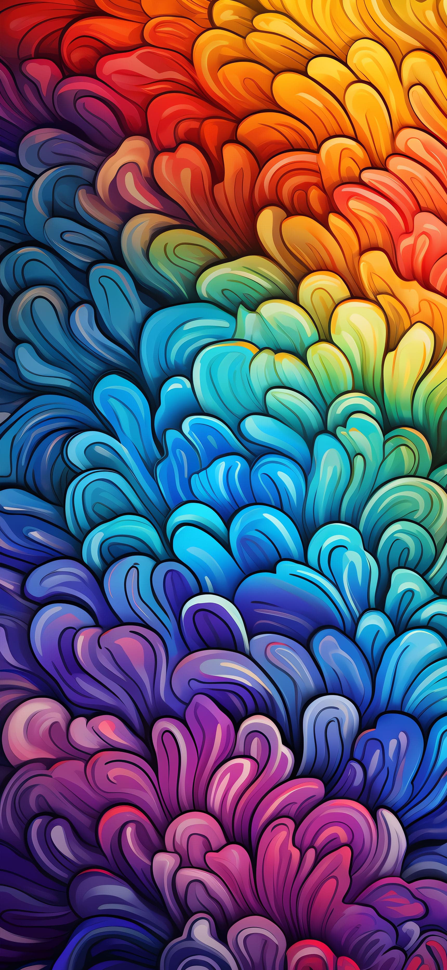 Rainbow Petals - free phone wallpaper