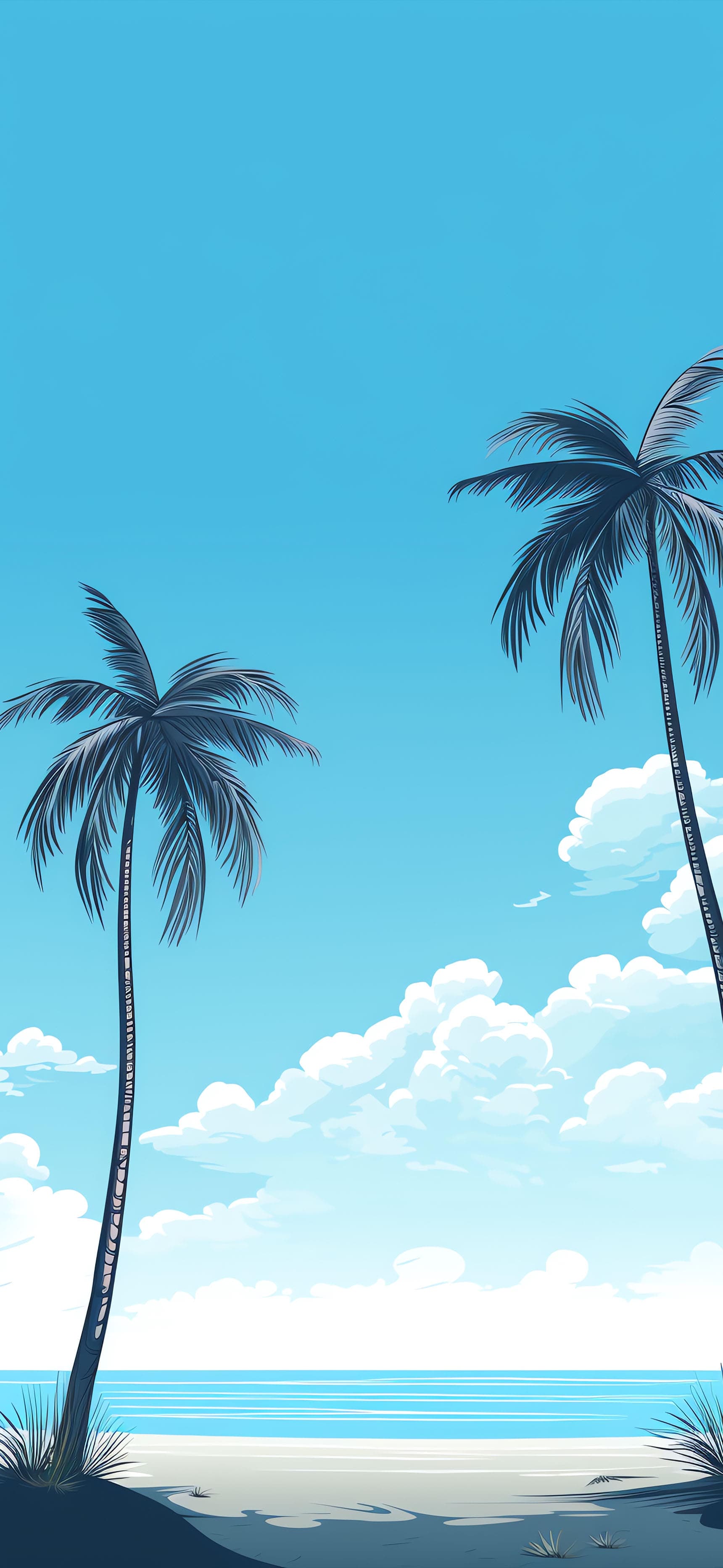 Coastal Palm Silhouette - free phone wallpaper