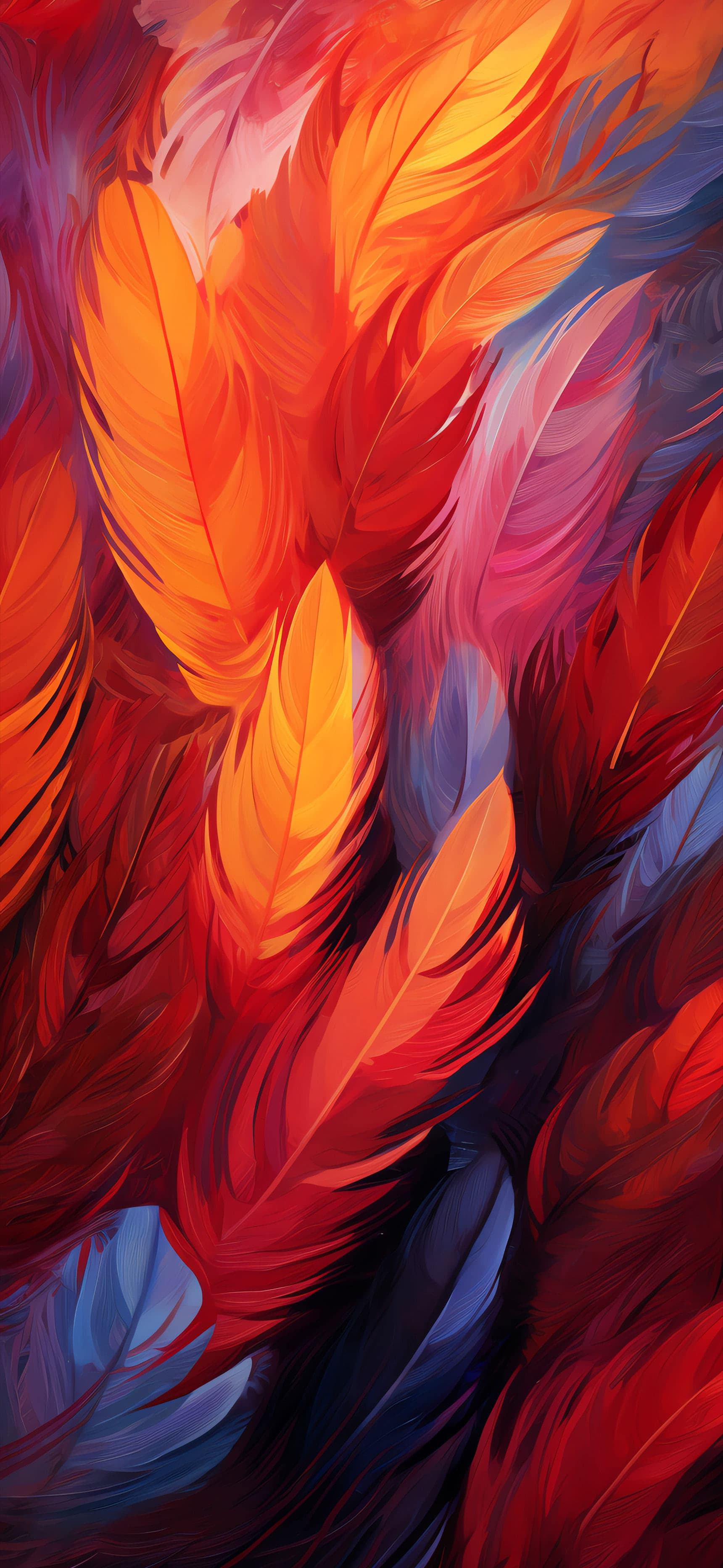 Vibrant Feather Mosaic - free phone wallpaper