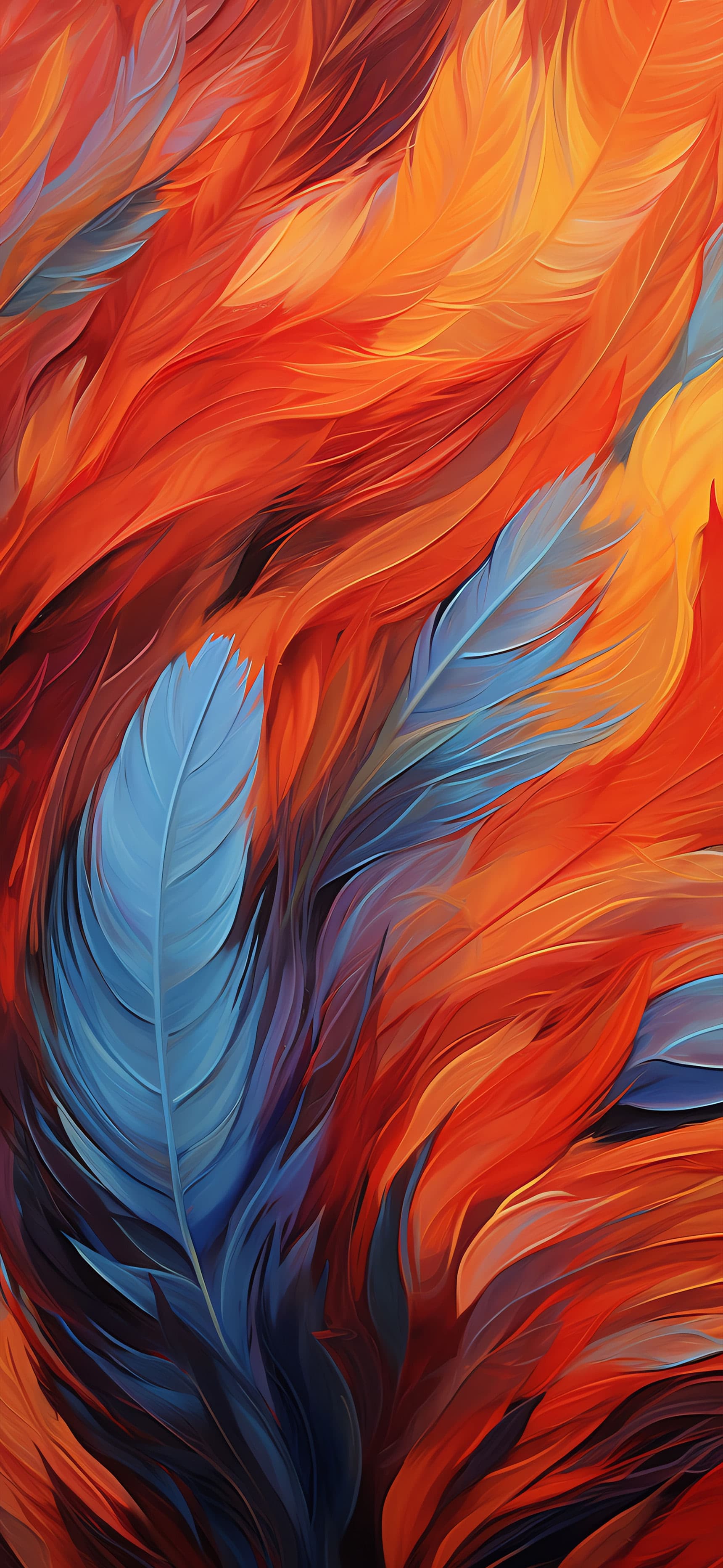 Colorful Feather Flow - free phone wallpaper