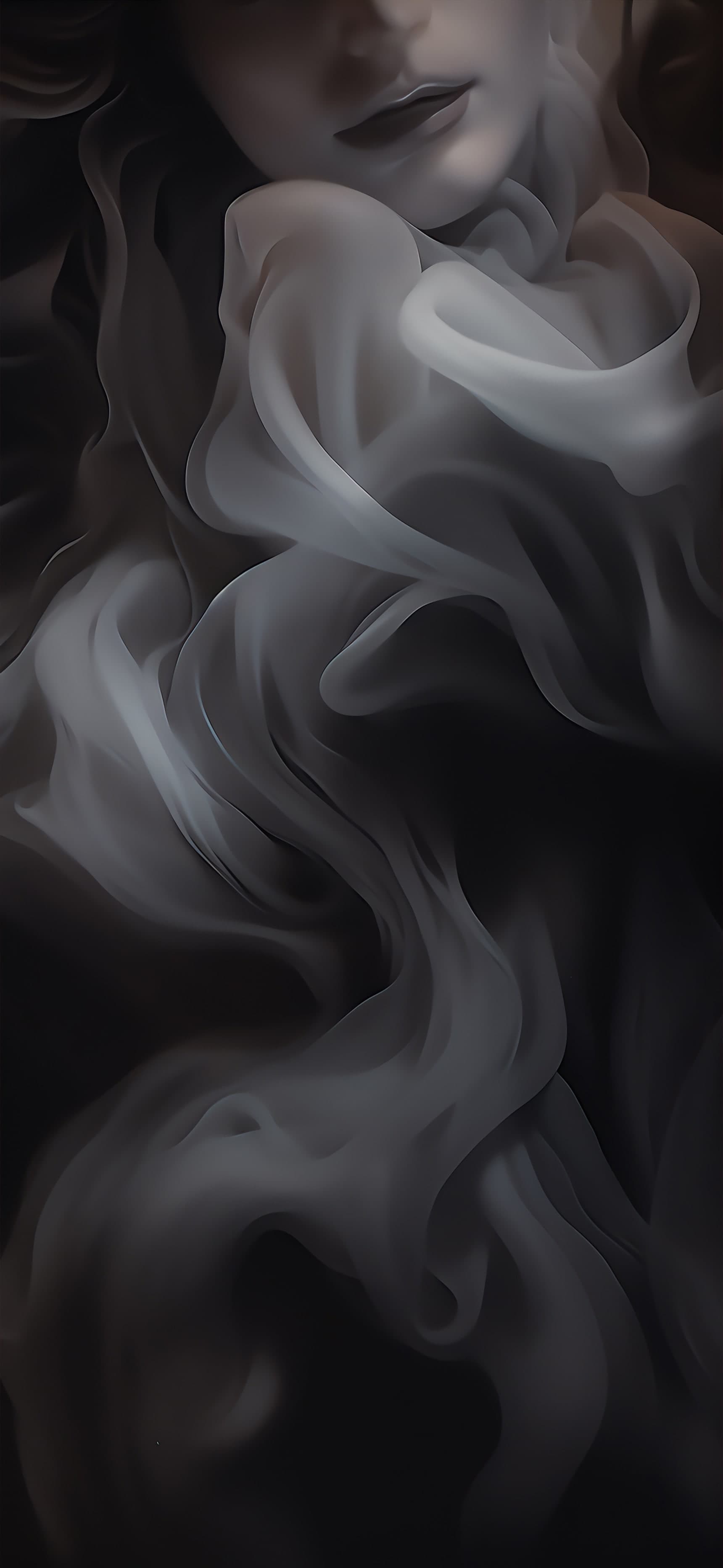 Ethereal Smoke Portrait - free phone wallpaper