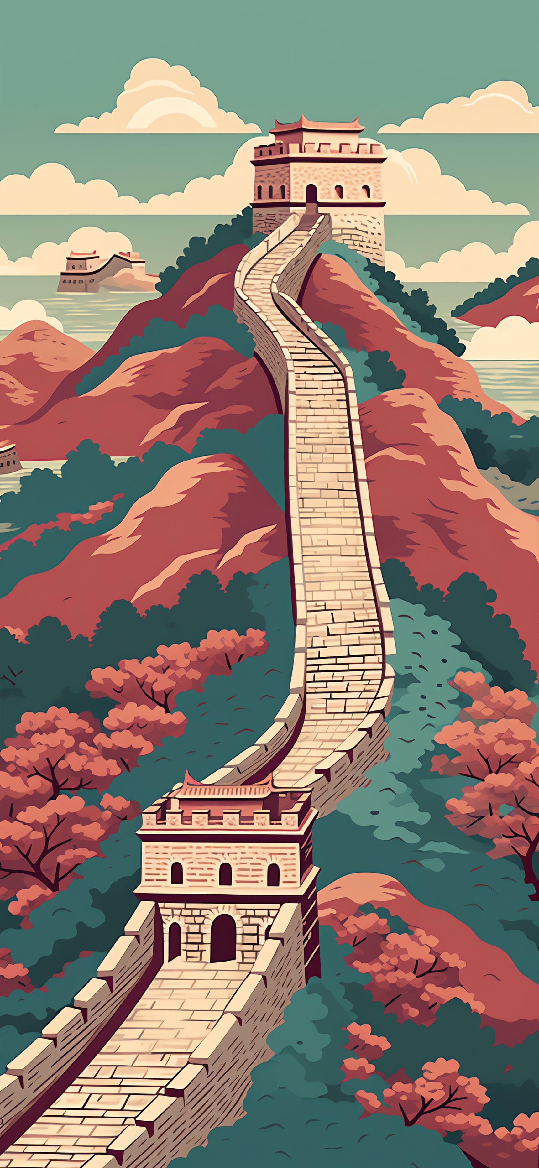 Chinese Wall Scenery - free phone wallpaper