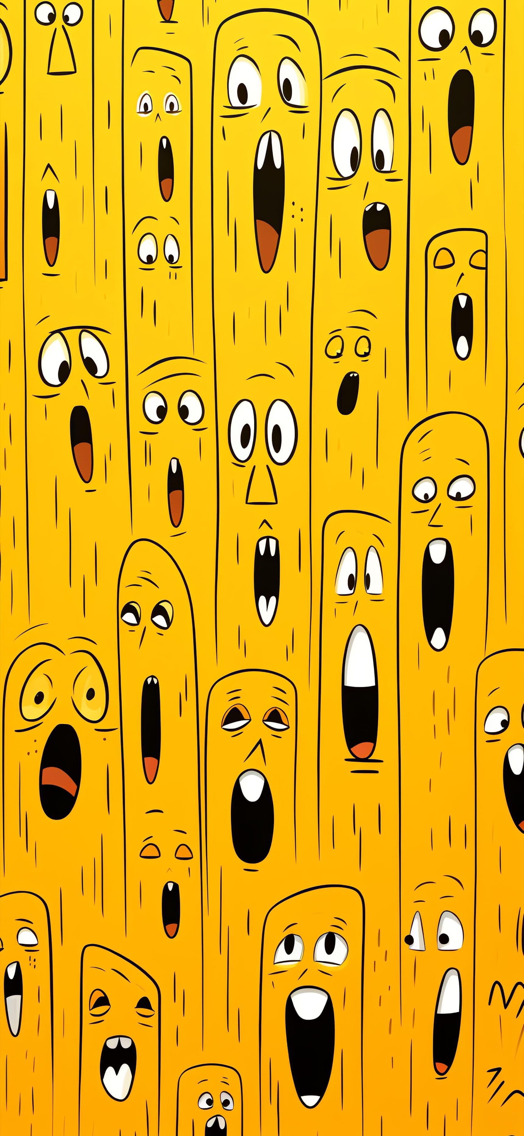 Yelling Cartoon Faces - free phone wallpaper