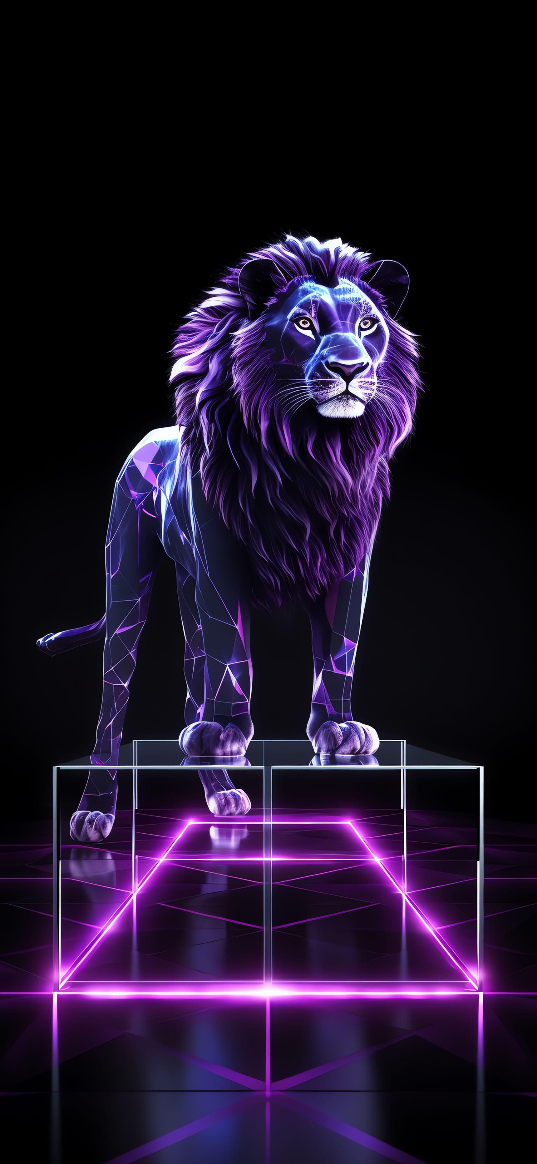 Geometric Lion Art - free phone wallpaper