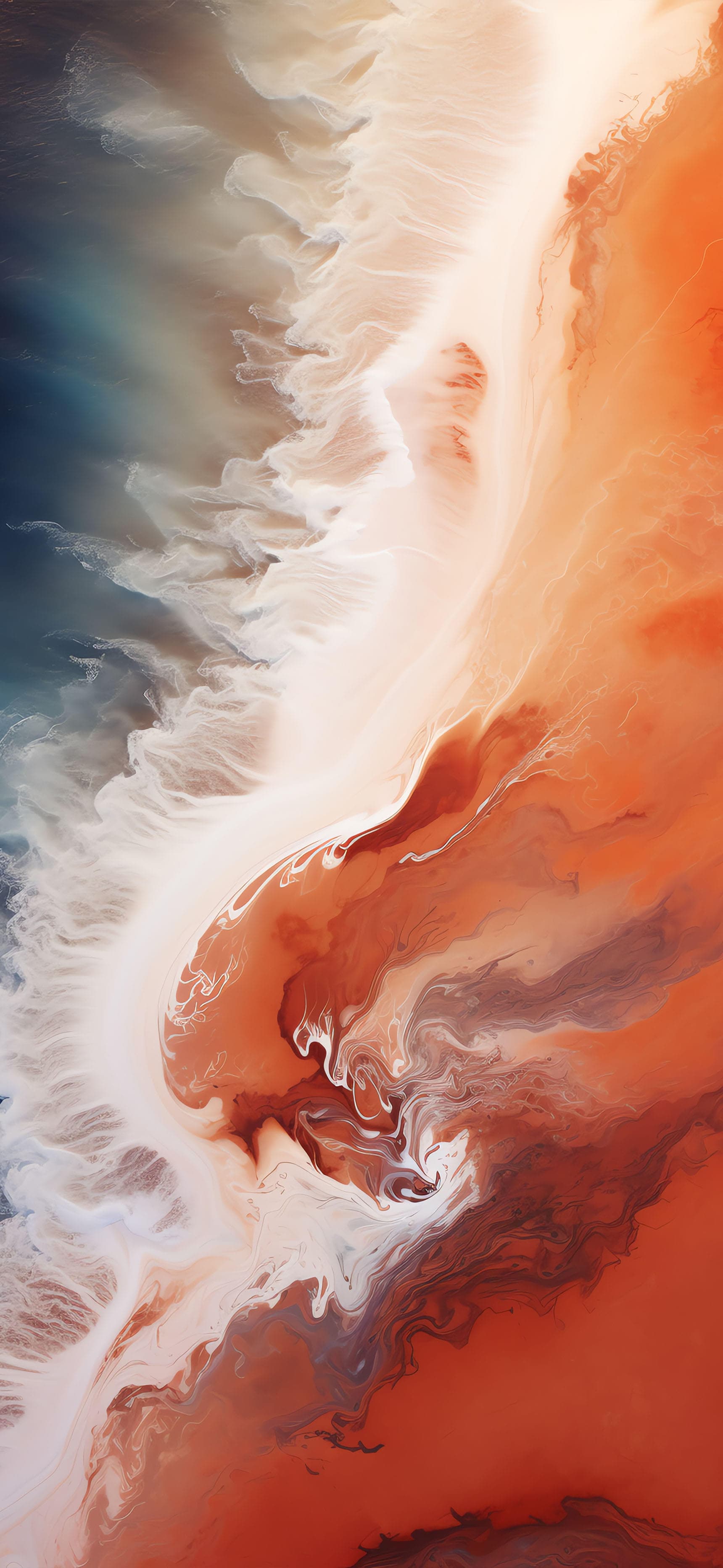 Orange Floral Cascade - free phone wallpaper