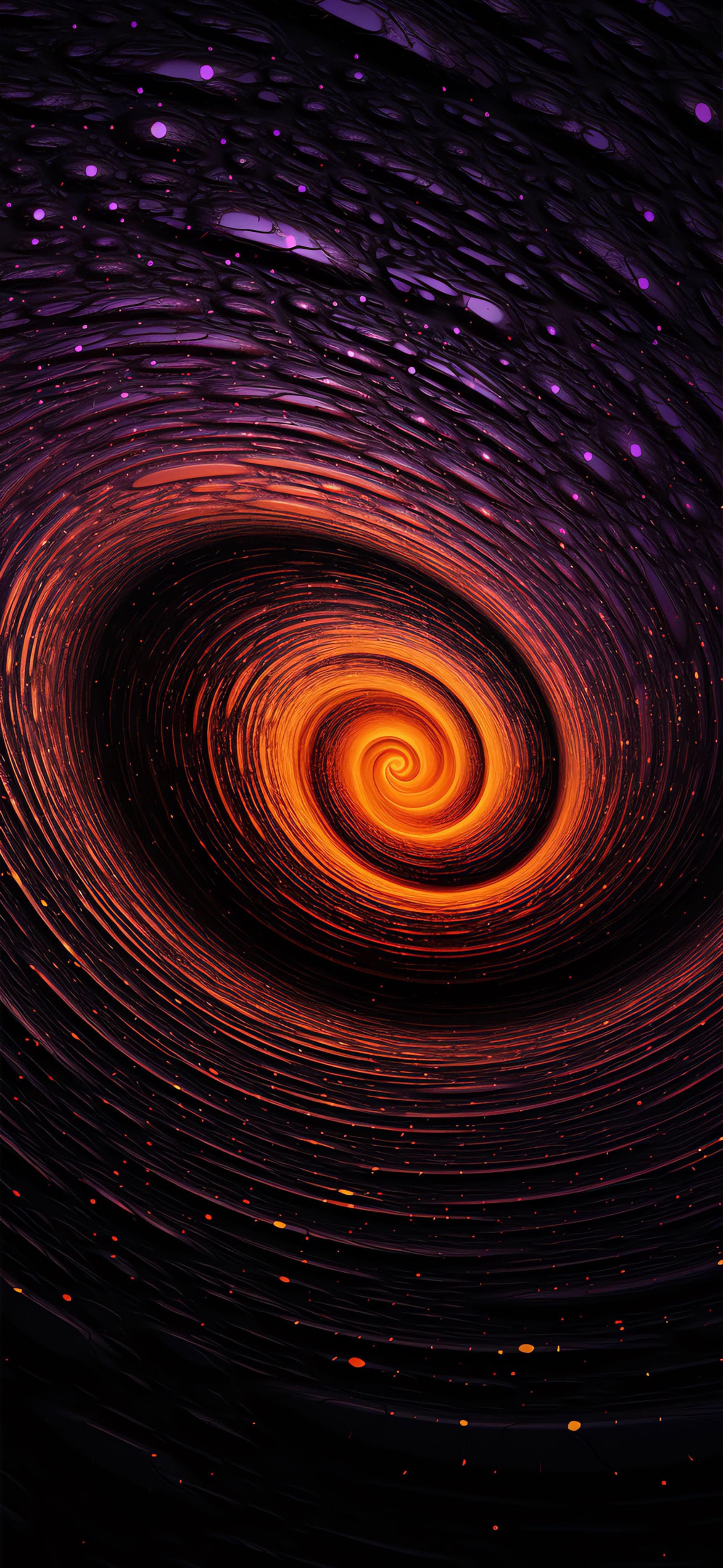 Orange Cosmic Swirl - free phone wallpaper