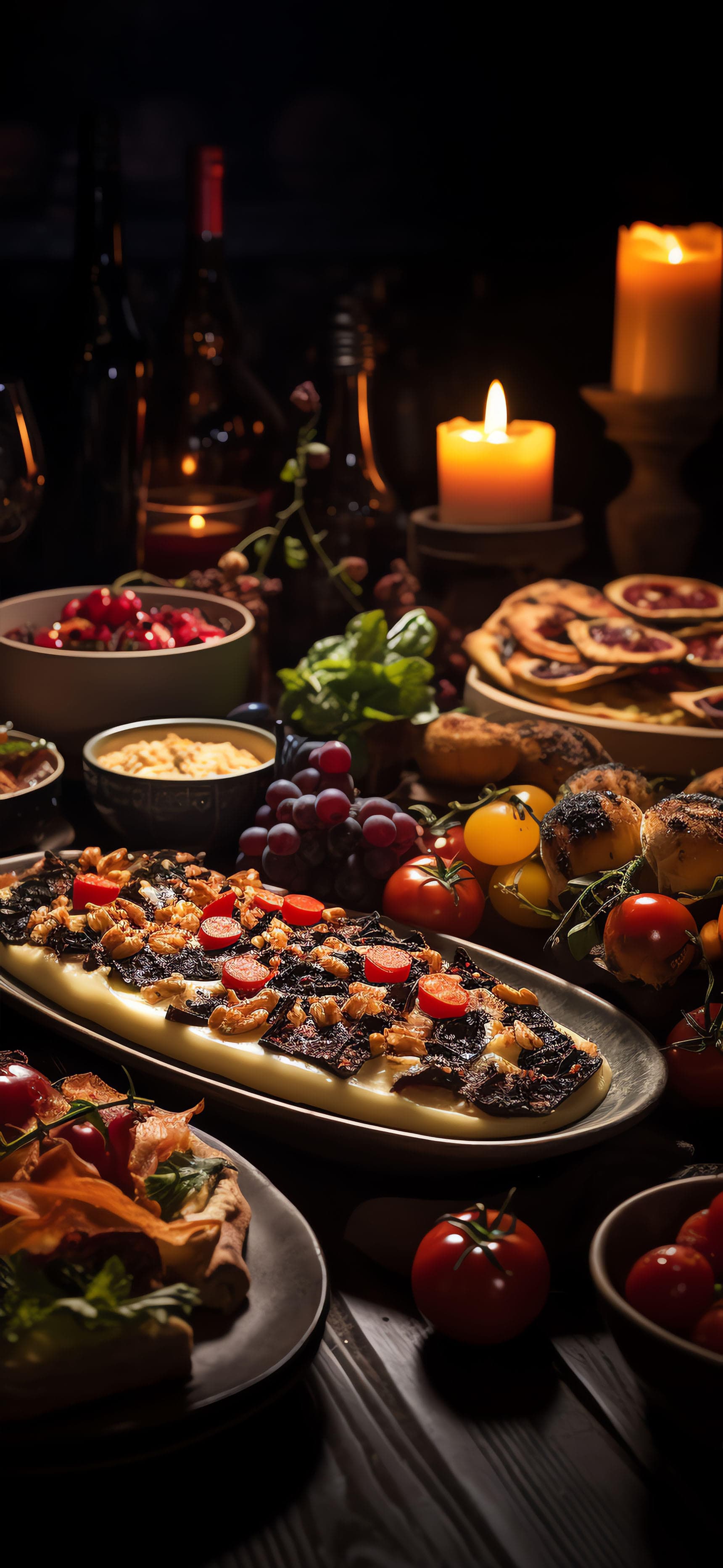 Festive Dinner Feast - free phone wallpaper