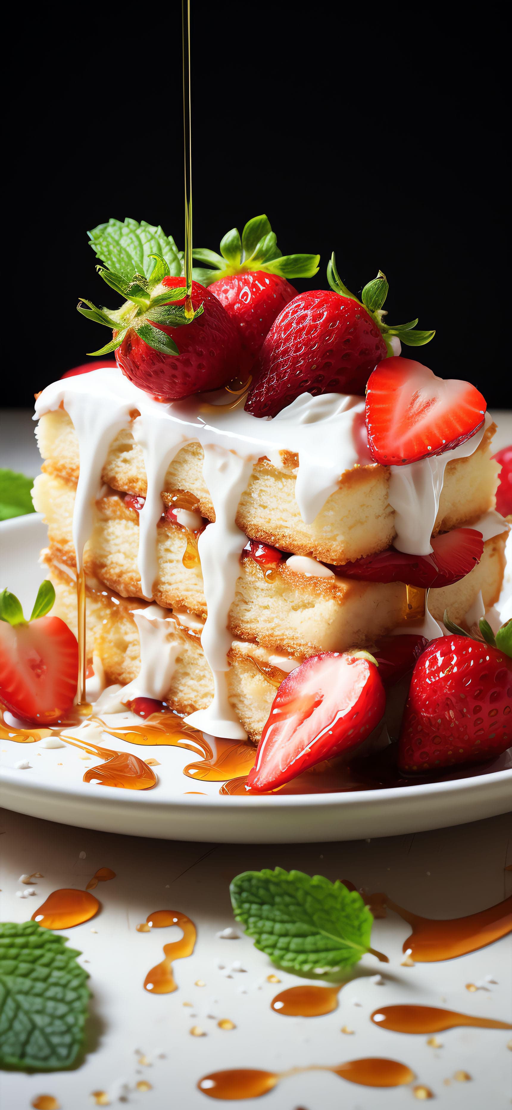 Strawberry Pancake Stack - free phone wallpaper