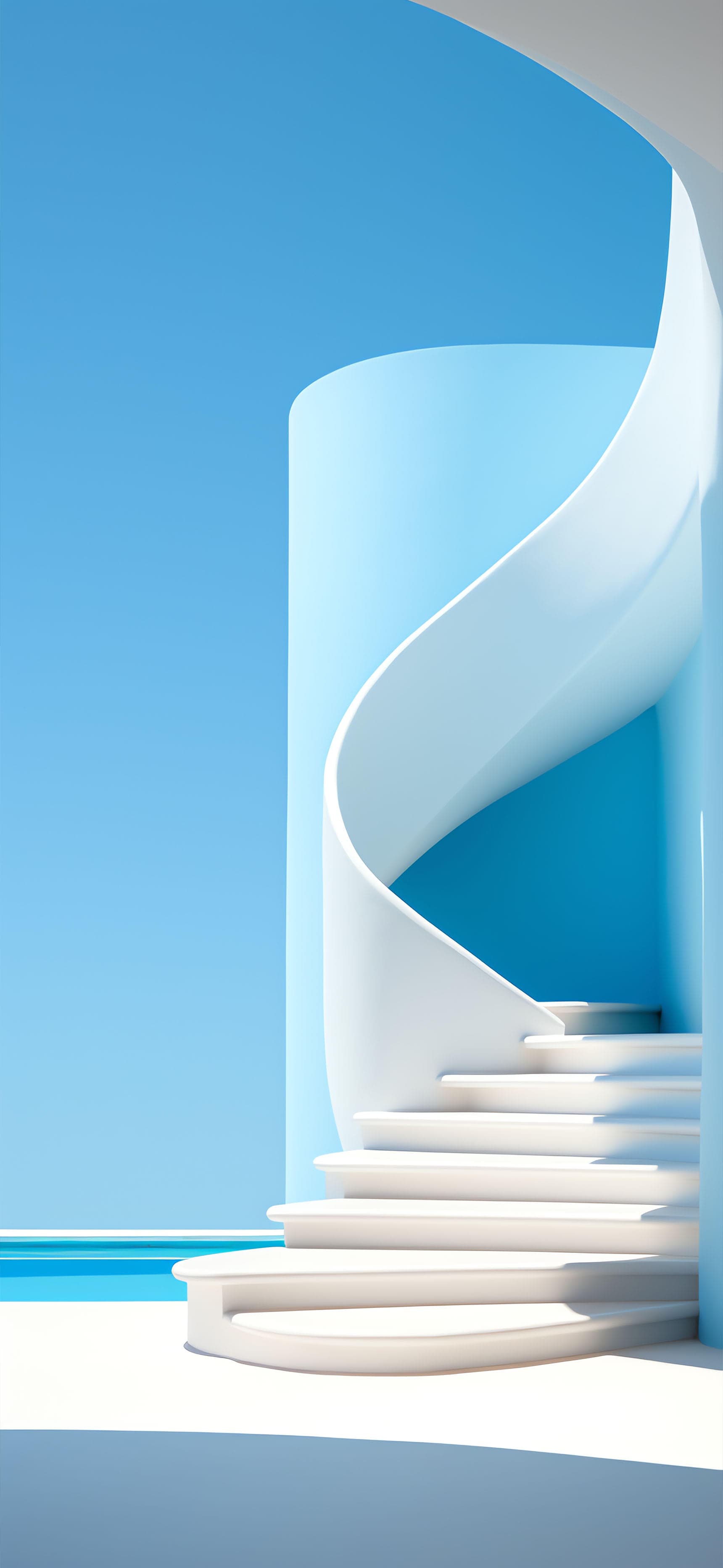 Curved Stairway View - free phone wallpaper