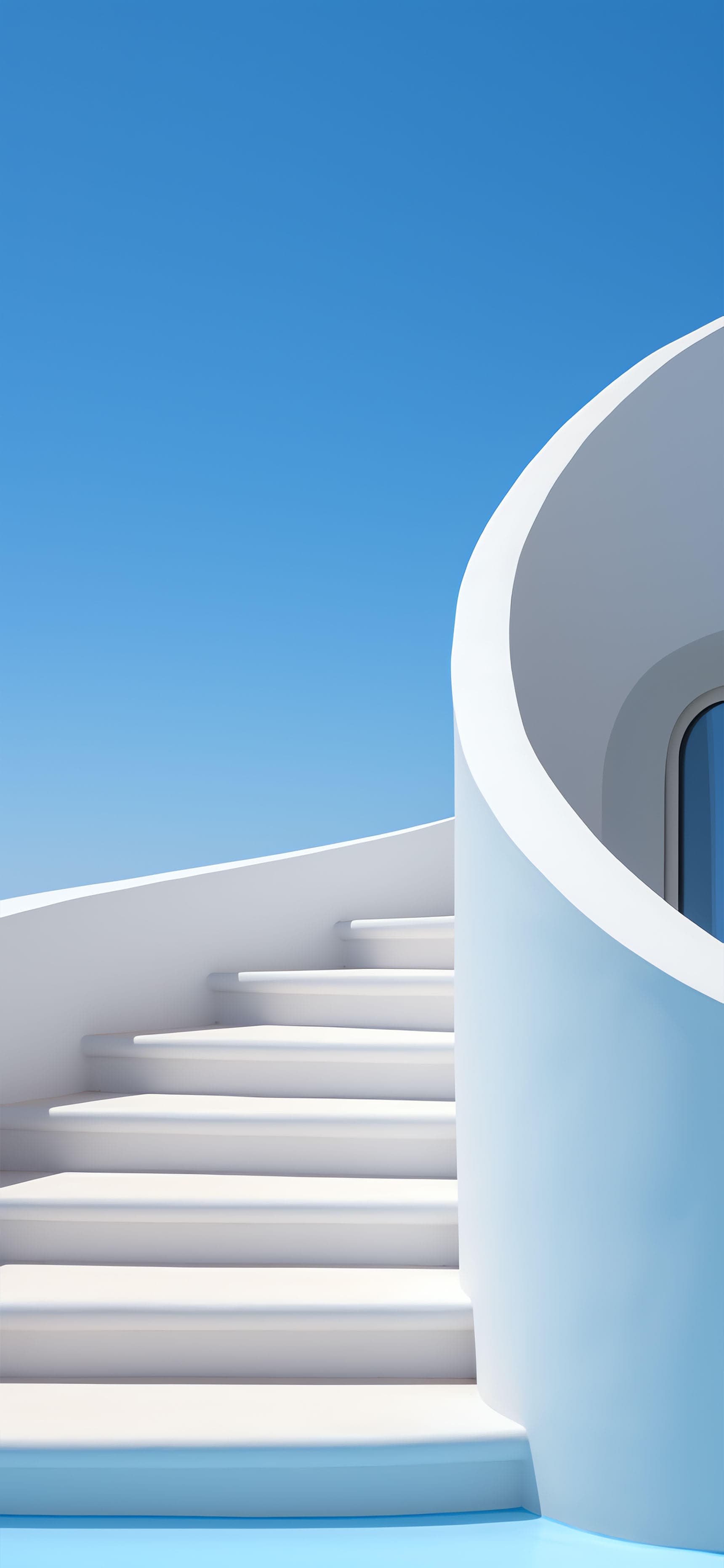 Minimalist White Stairs - free phone wallpaper