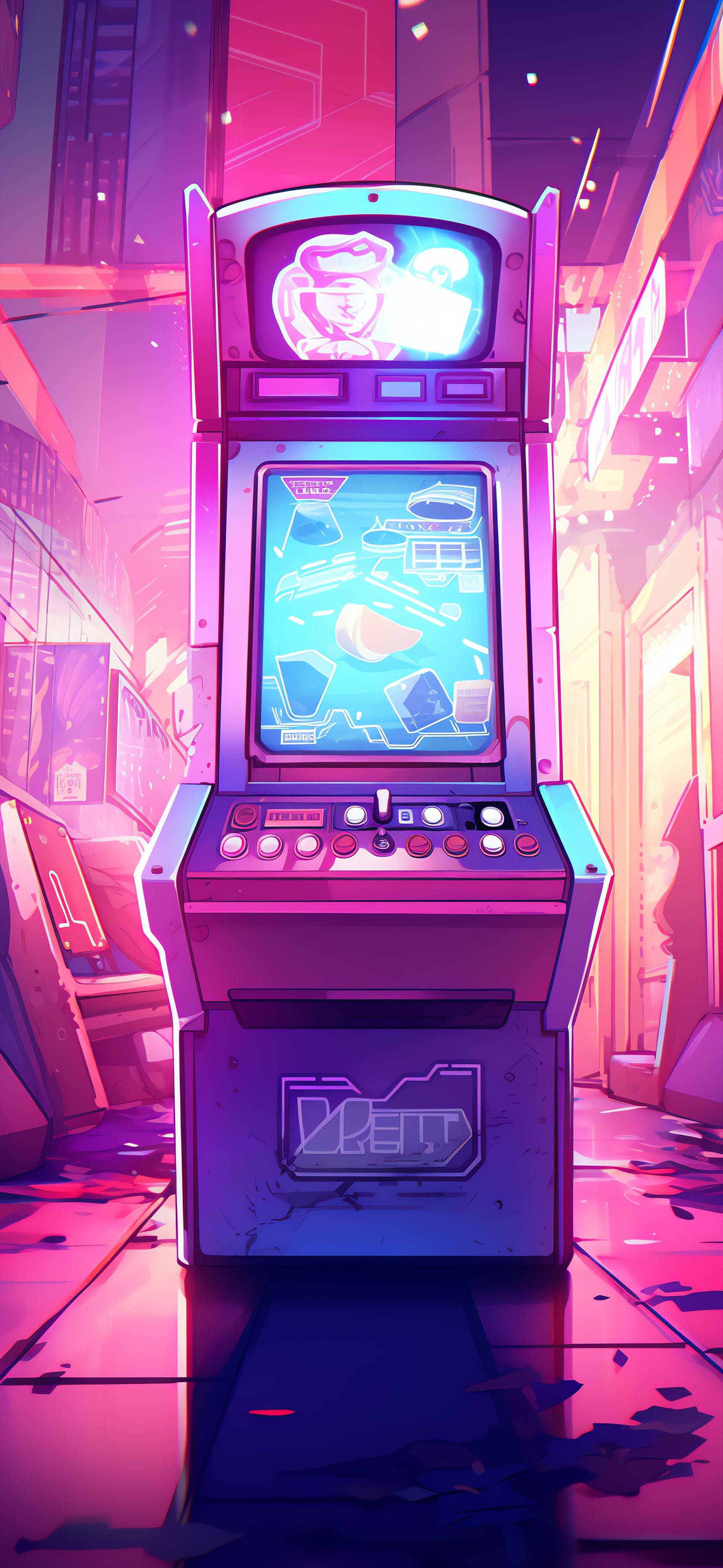 Neon Arcade Dream - free phone wallpaper