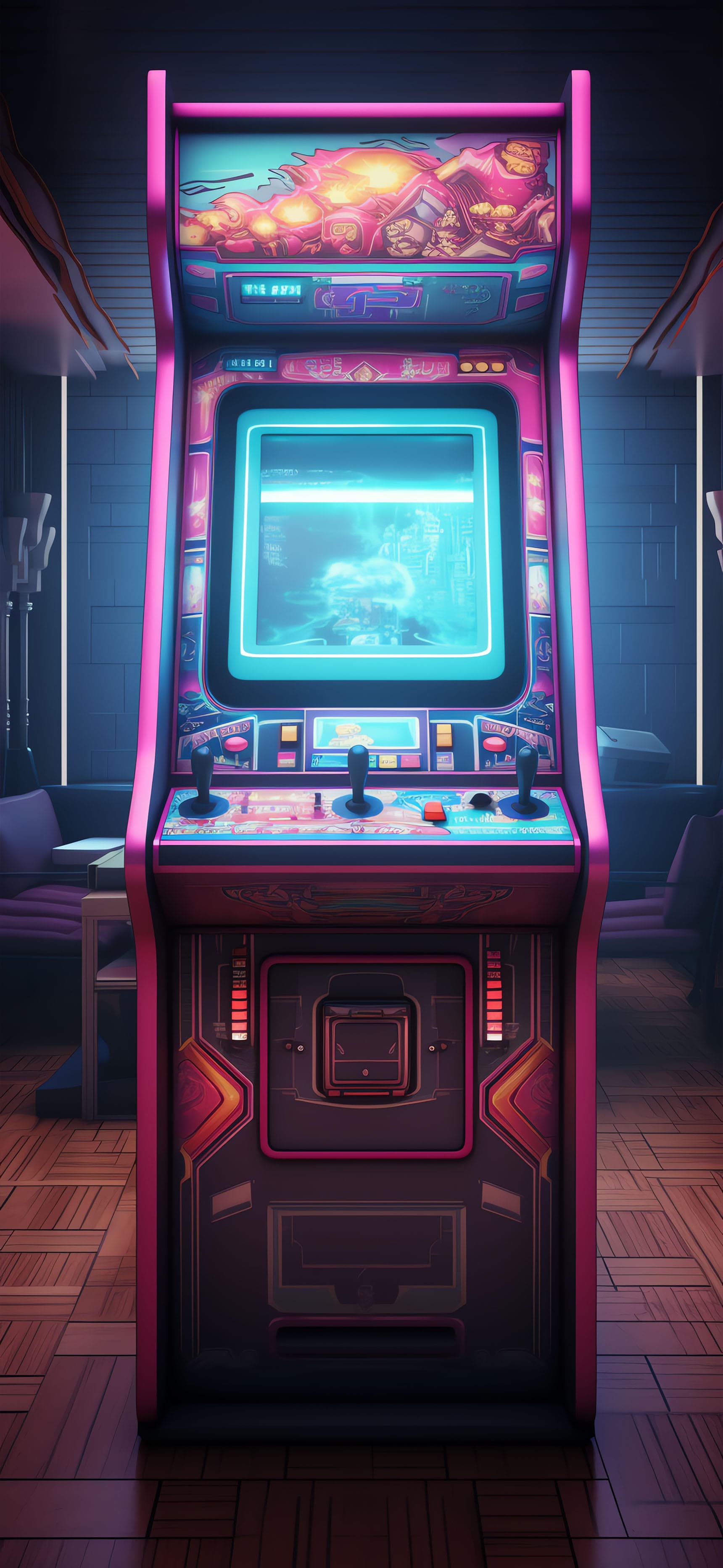 Retro Arcade Machine - free phone wallpaper
