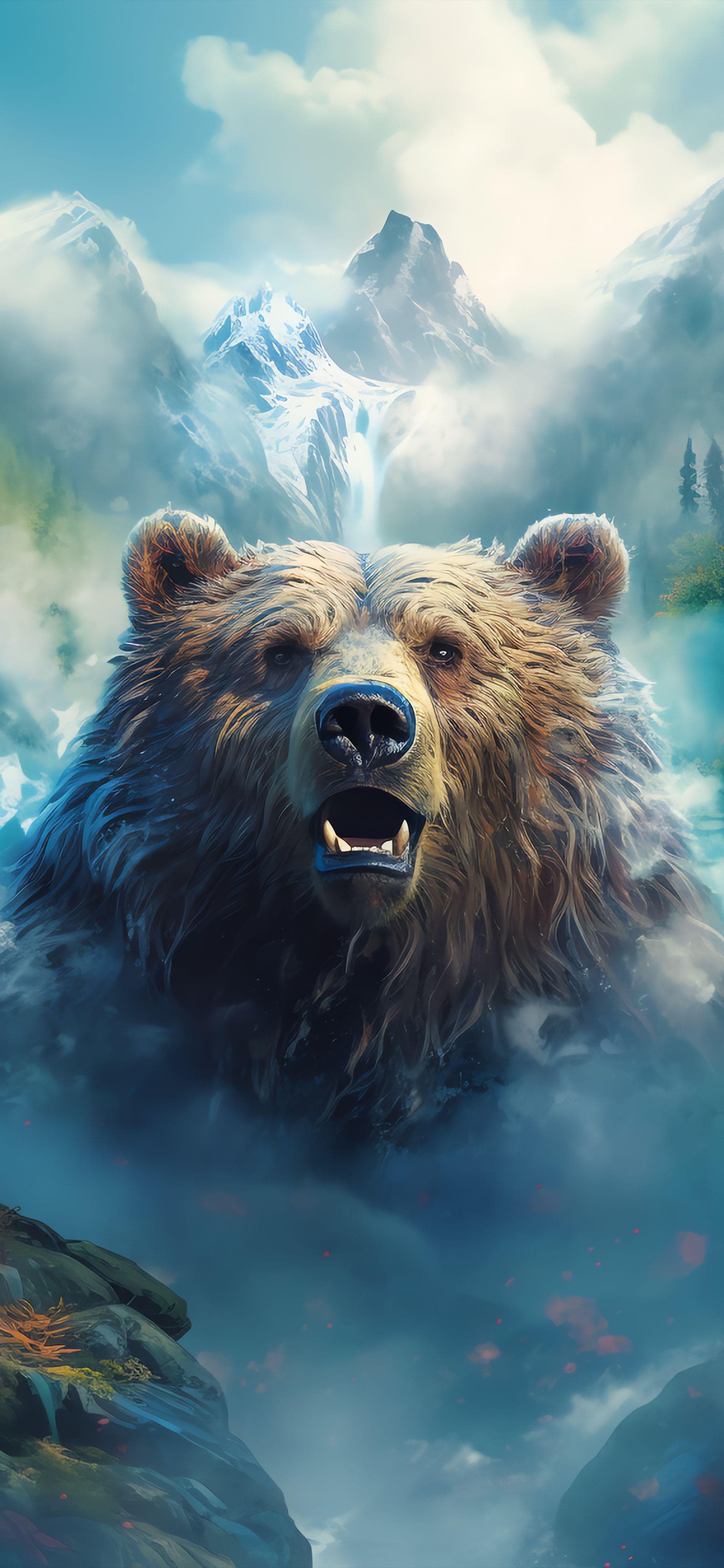 Grizzly Mountain Majesty - free phone wallpaper