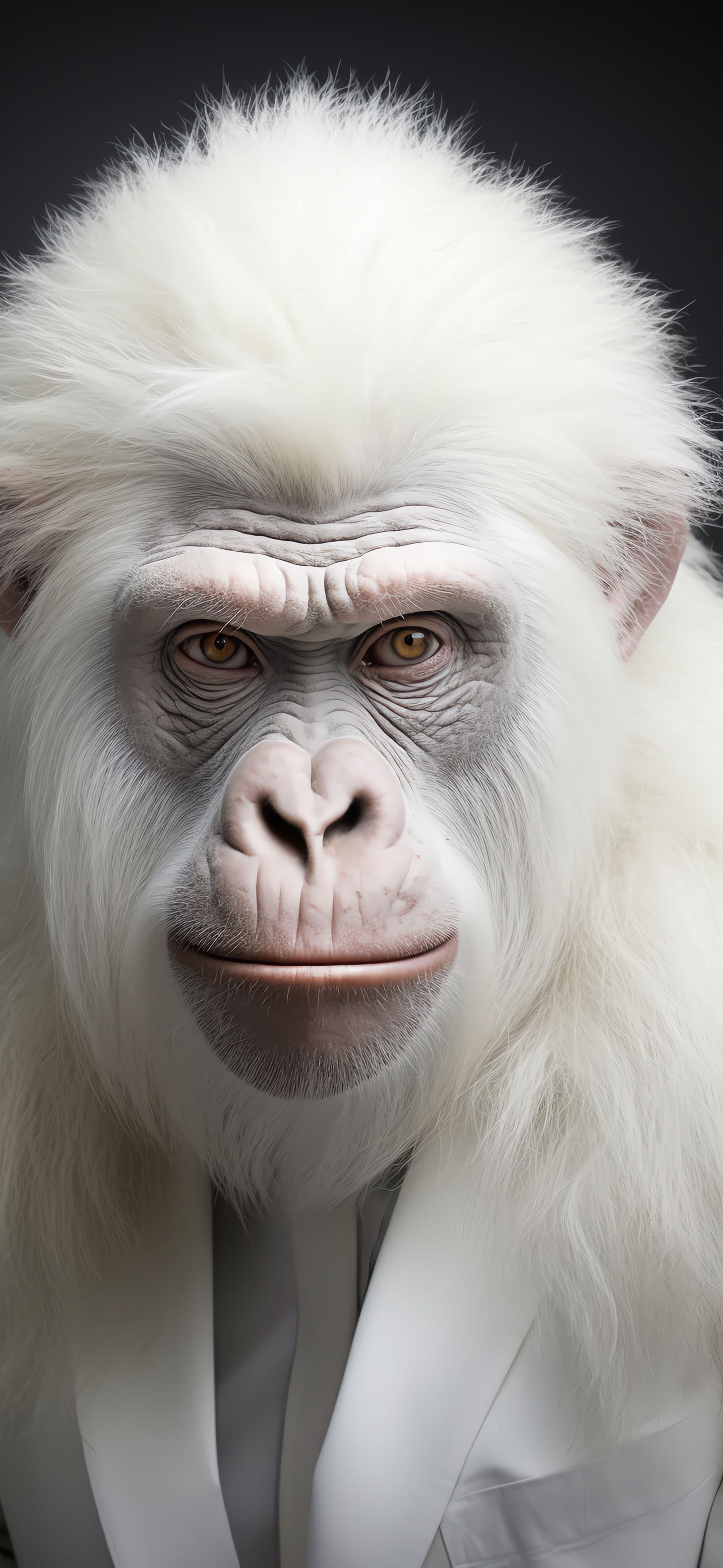 Albino Gorilla Portrait - free phone wallpaper