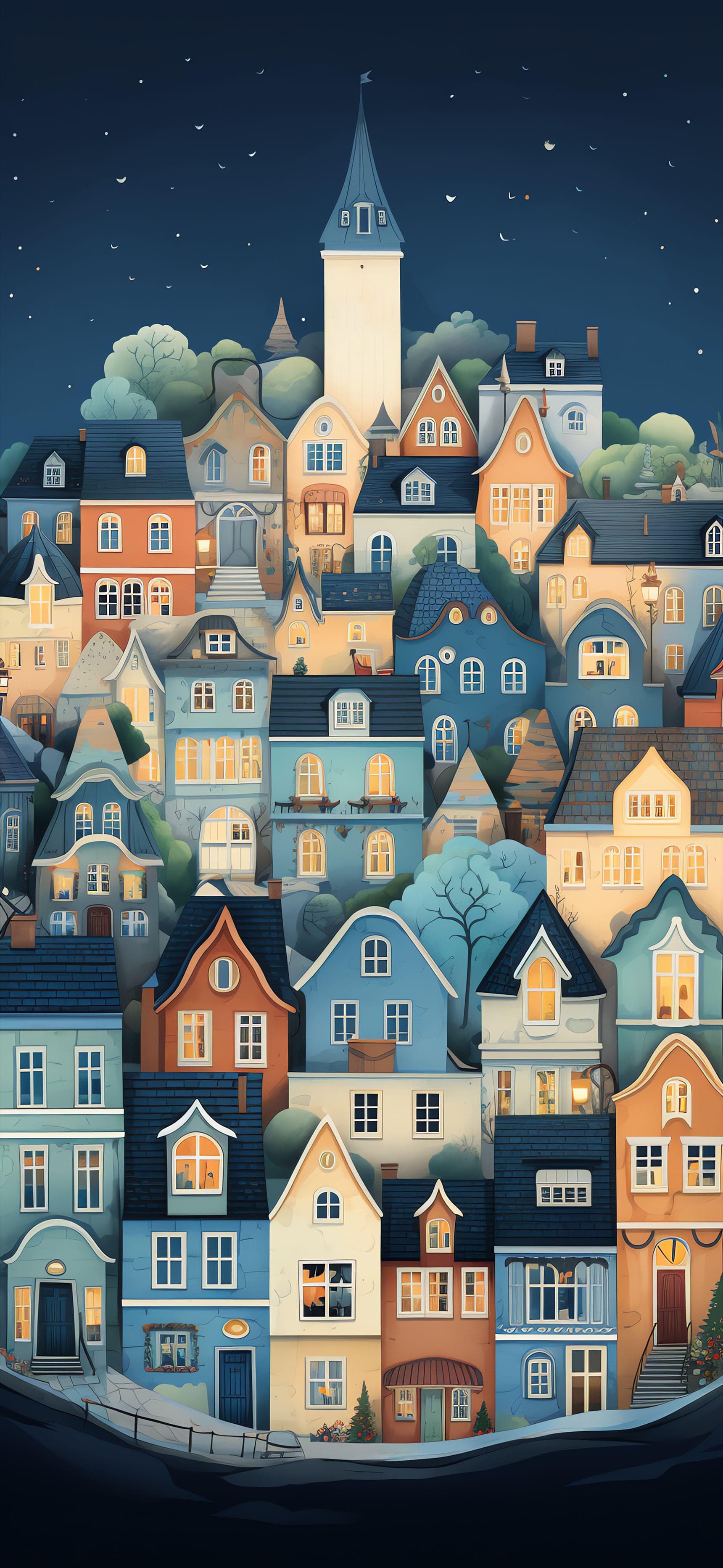 Colorful Townscape - free phone wallpaper
