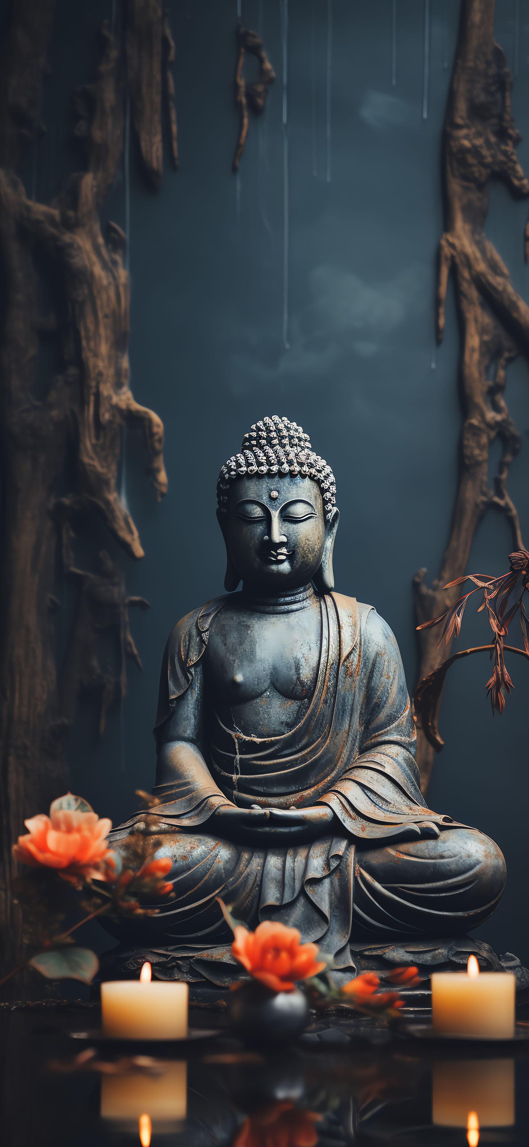 Meditative Buddha Scene - free phone wallpaper