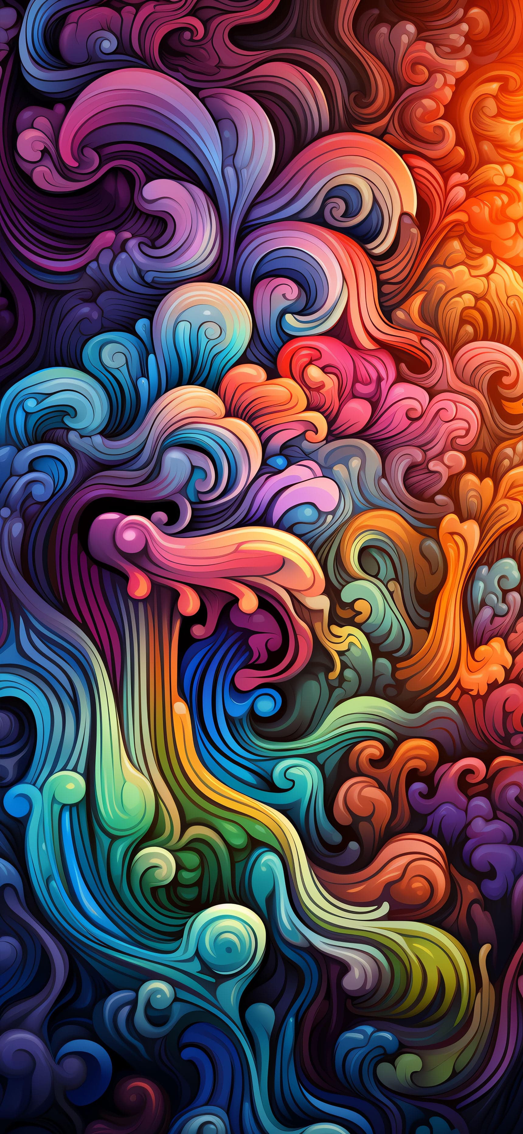 Colorful Abstract Swirls - free phone wallpaper
