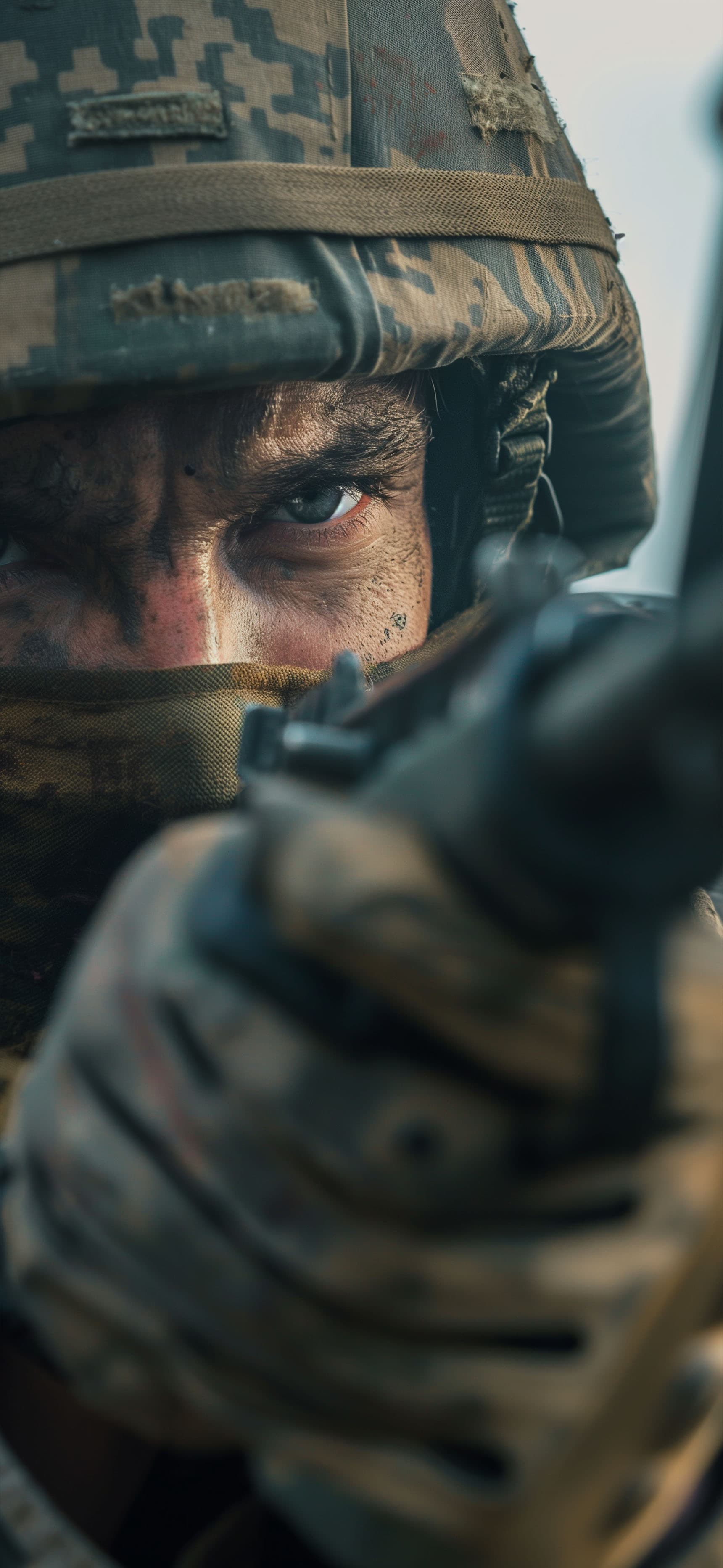 Intense Soldier Gaze - free phone wallpaper