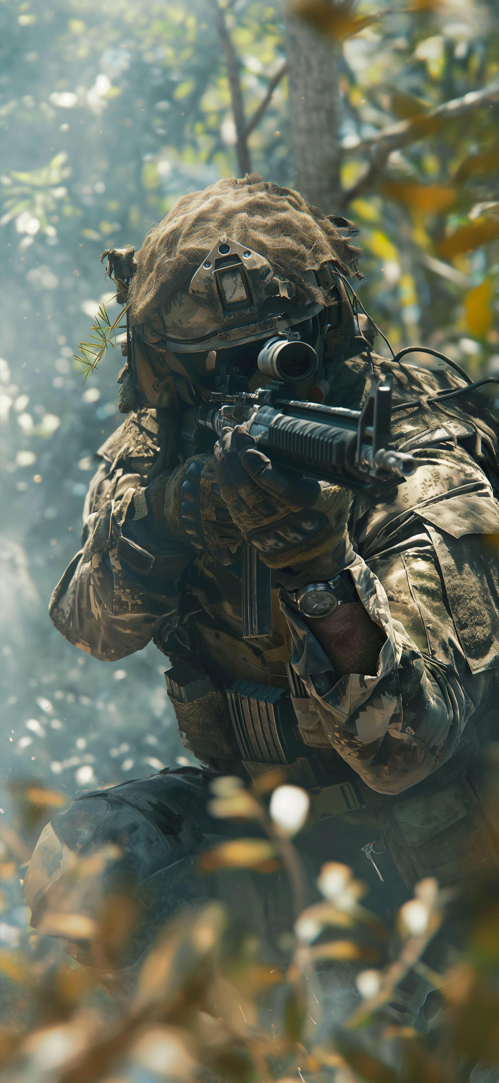 Jungle Soldier Aim - free phone wallpaper